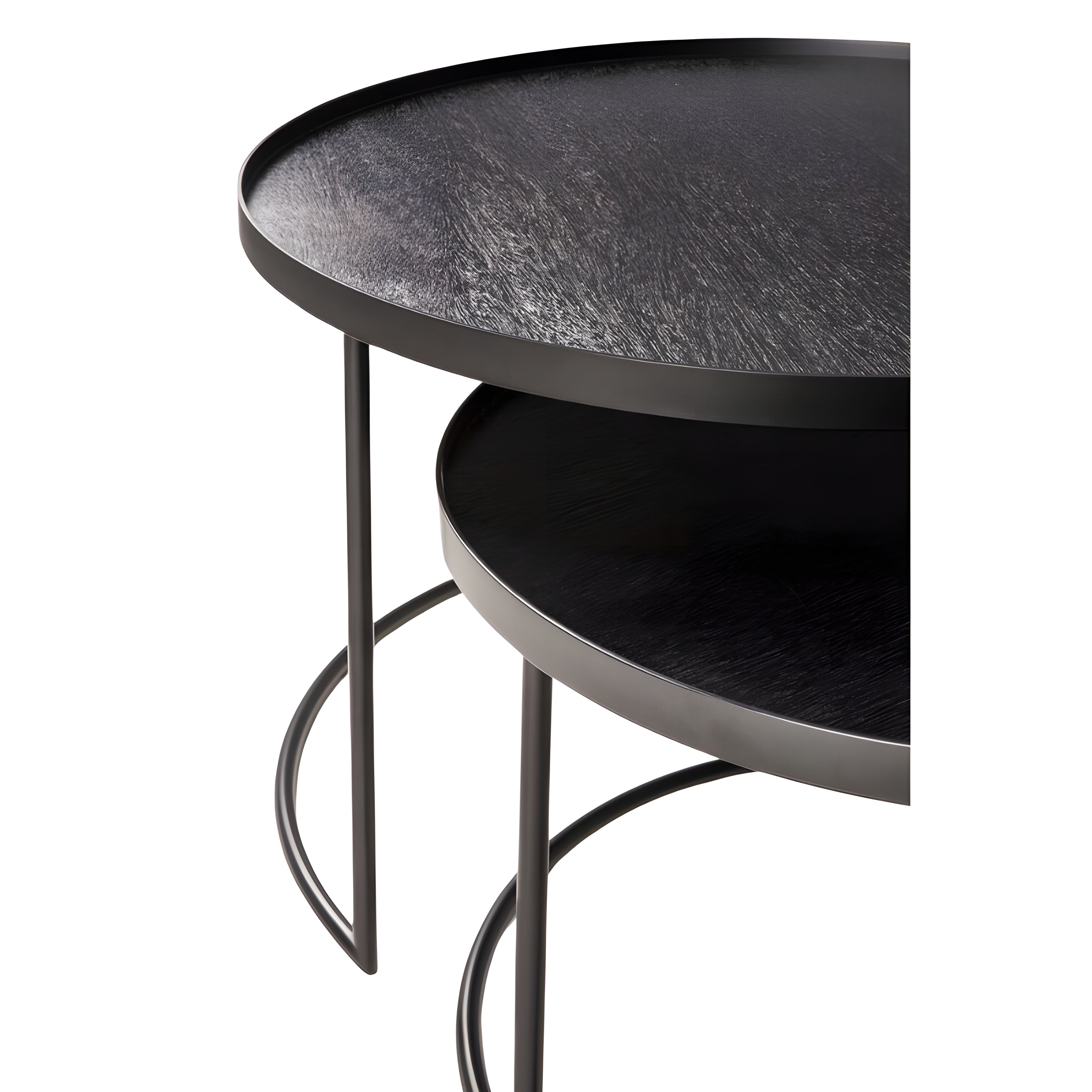 Ethnicraft Round Tray Coffee Table Set - ETH-20726