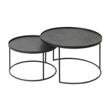 Ethnicraft Round Tray Coffee Table Set - ETH-20726