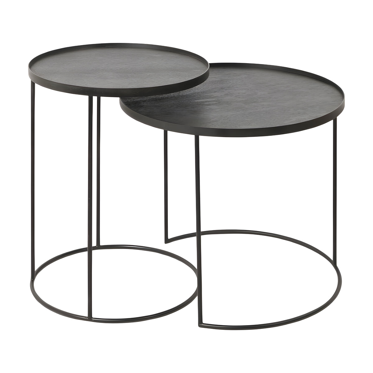 Ethnicraft Round Tray Side Table Set - ETH-20721