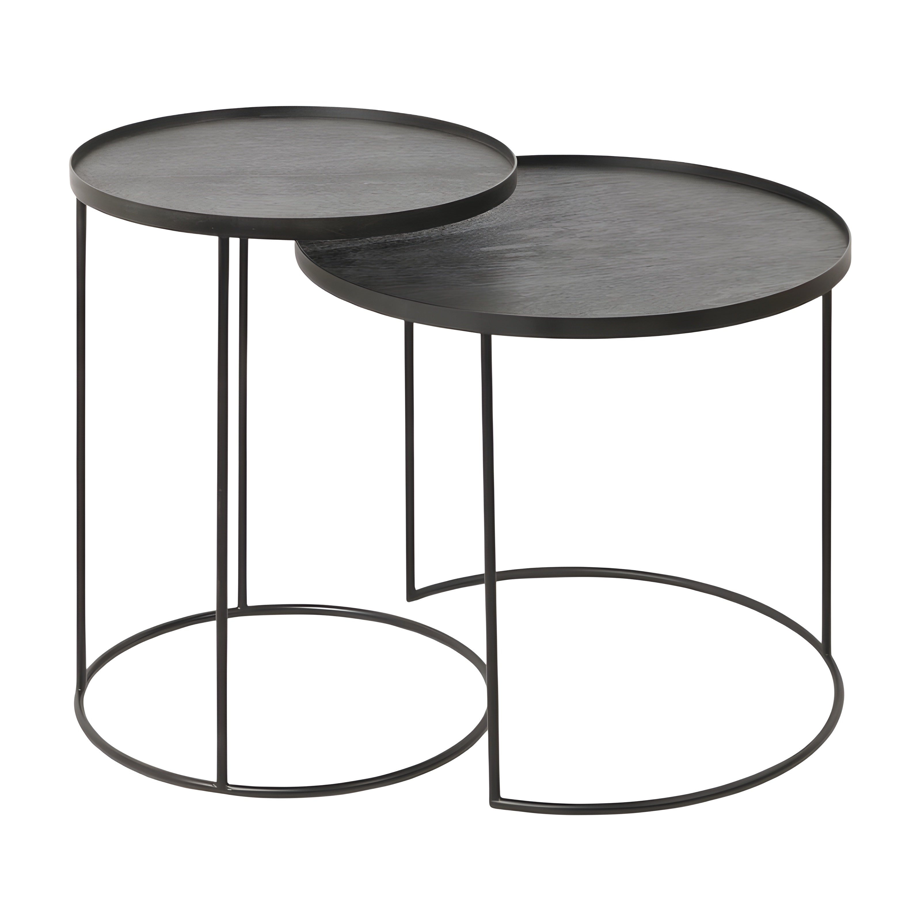 Ethnicraft Round Tray Side Table Set - ETH-20721