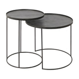 Ethnicraft Round Tray Side Table Set - ETH-20721