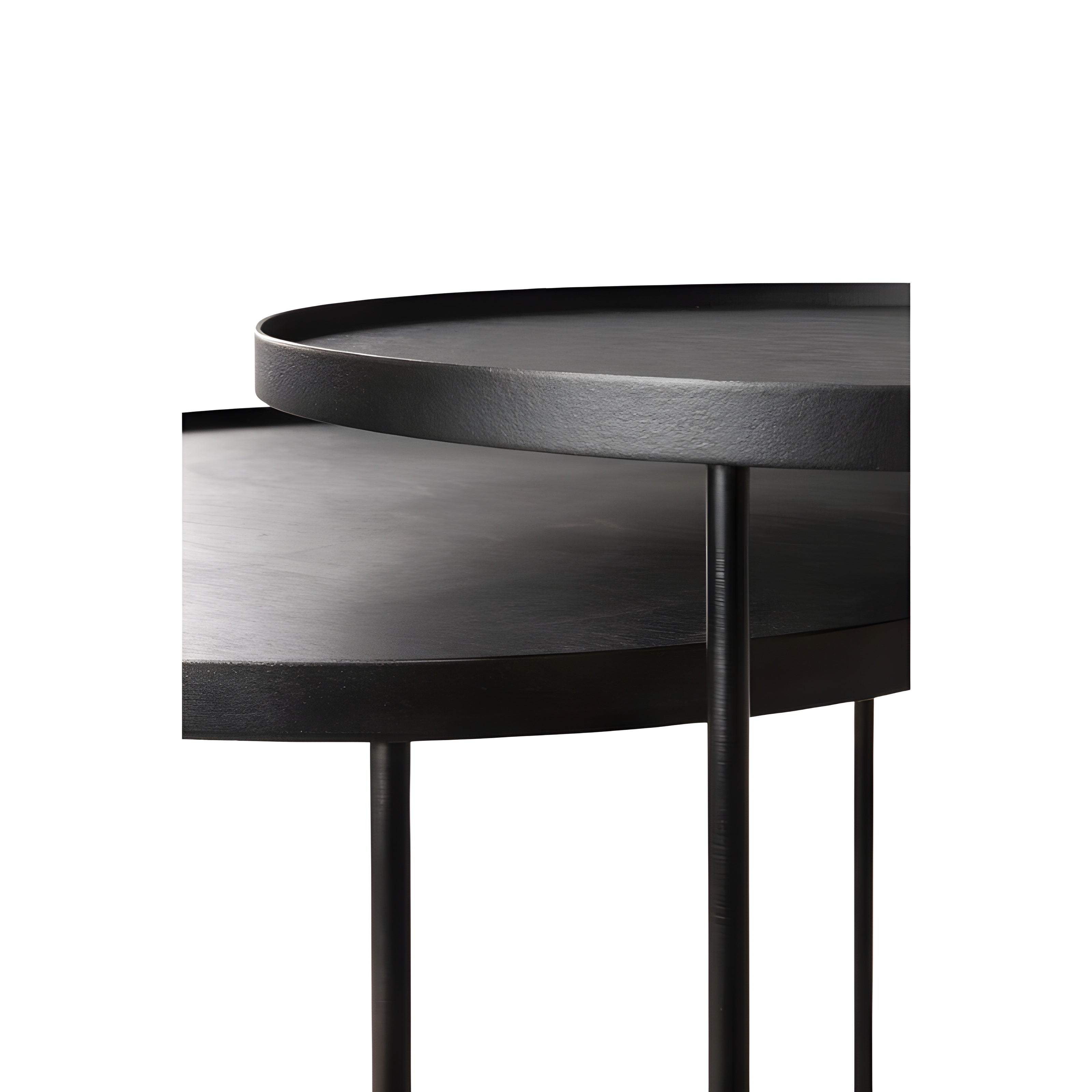Ethnicraft Round Tray Side Table Set - ETH-20721