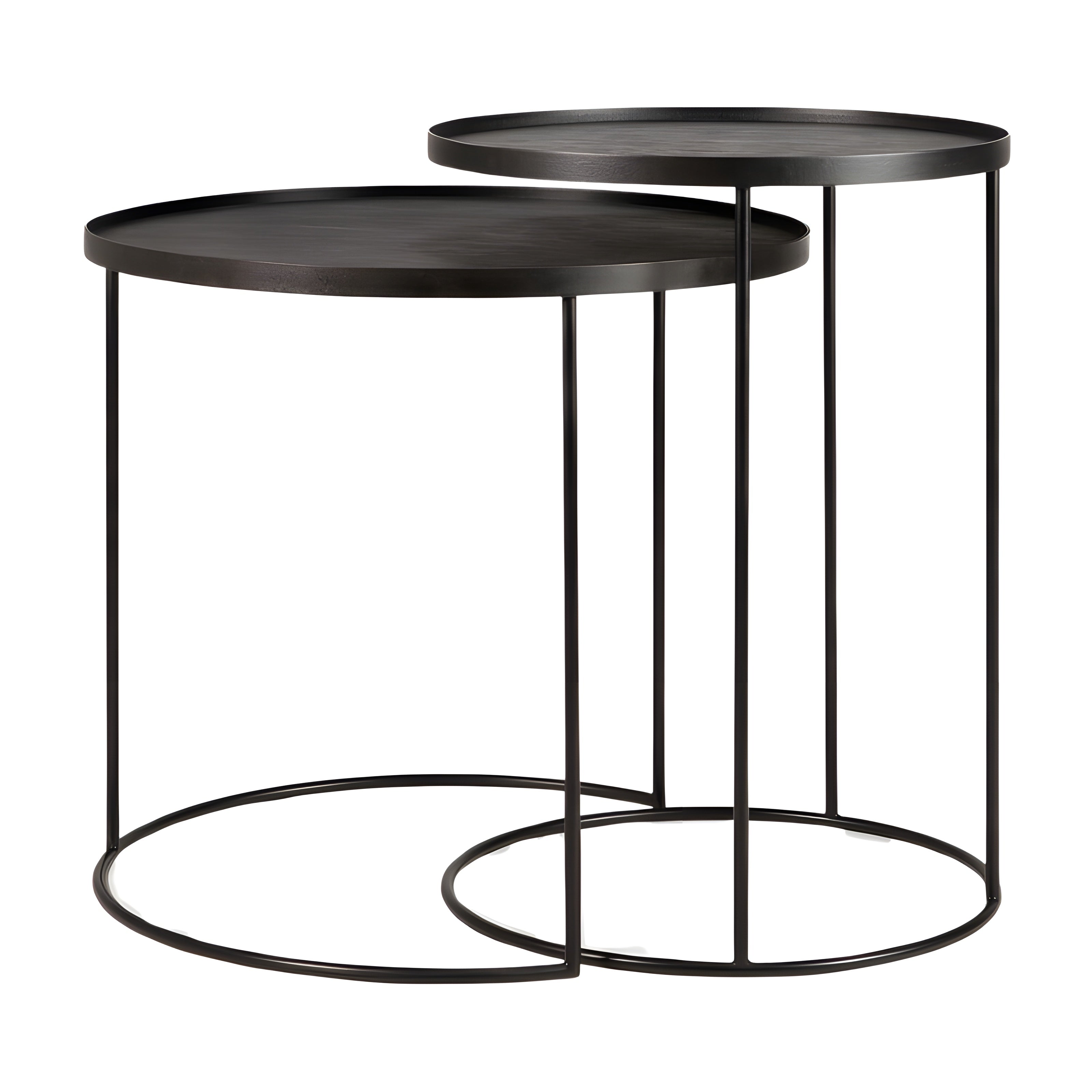 Ethnicraft Round Tray Side Table Set - ETH-20721