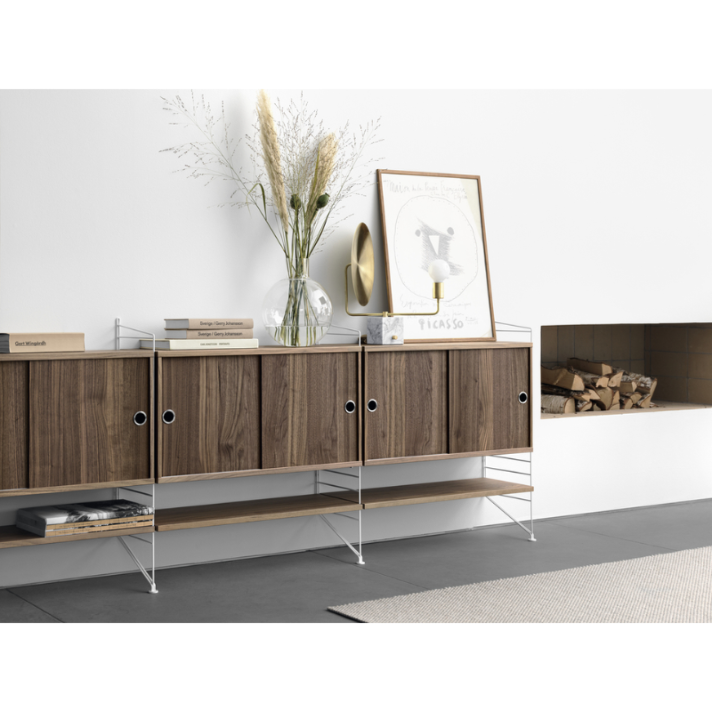 String Furniture Cabinet with Sliding Doors - STR-CD7830-12-1