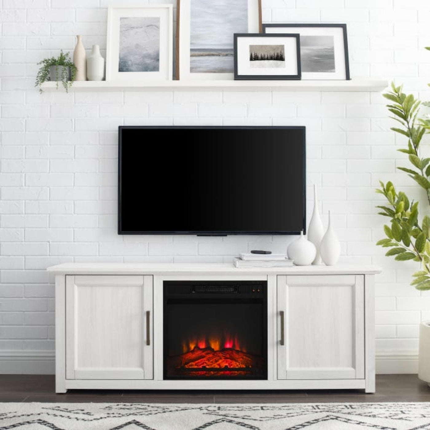 Crosley Camden 58" Low Profile Tv Stand W/Fireplace - KF100558