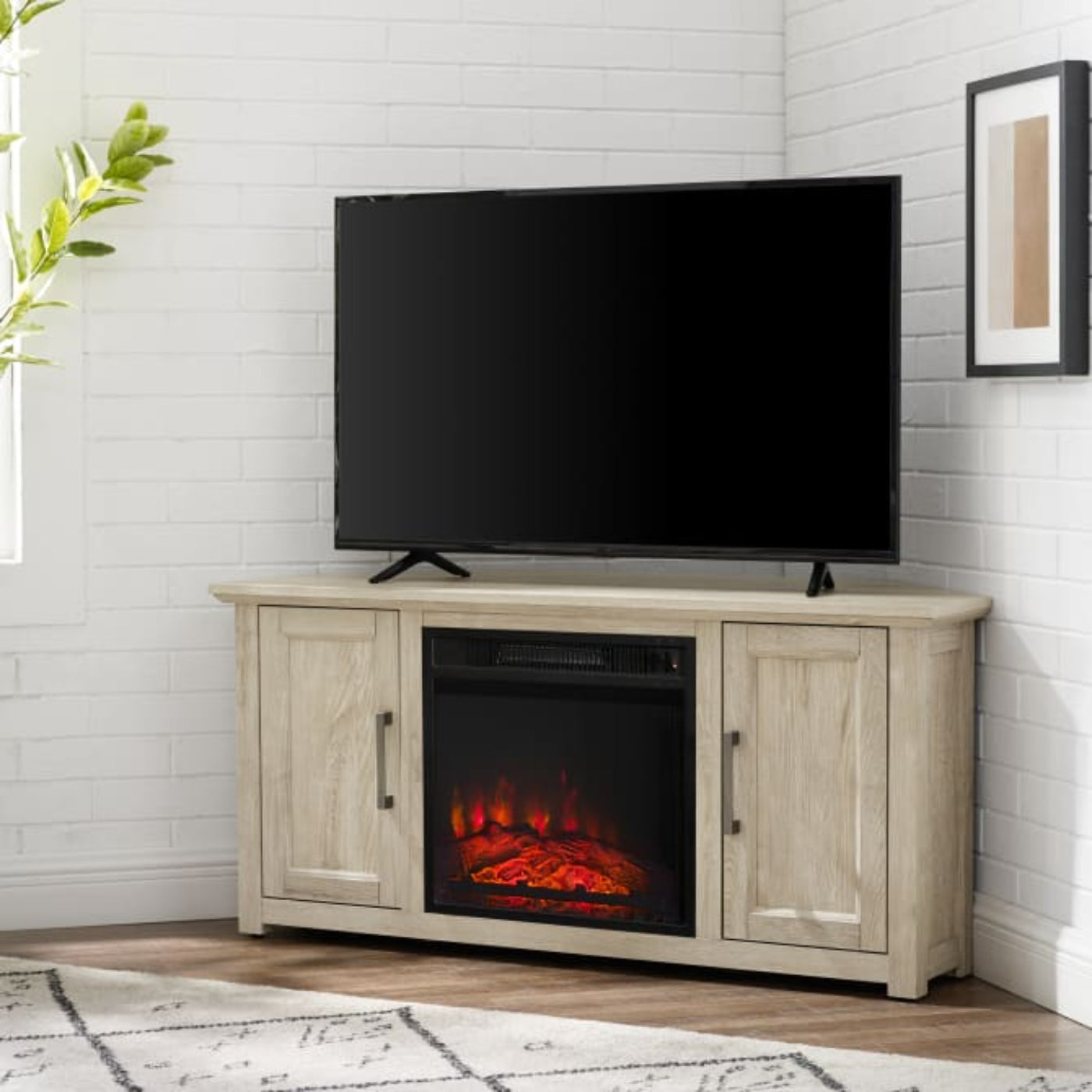 Crosley Camden 48" Corner Tv Stand W/Fireplace - KF100648
