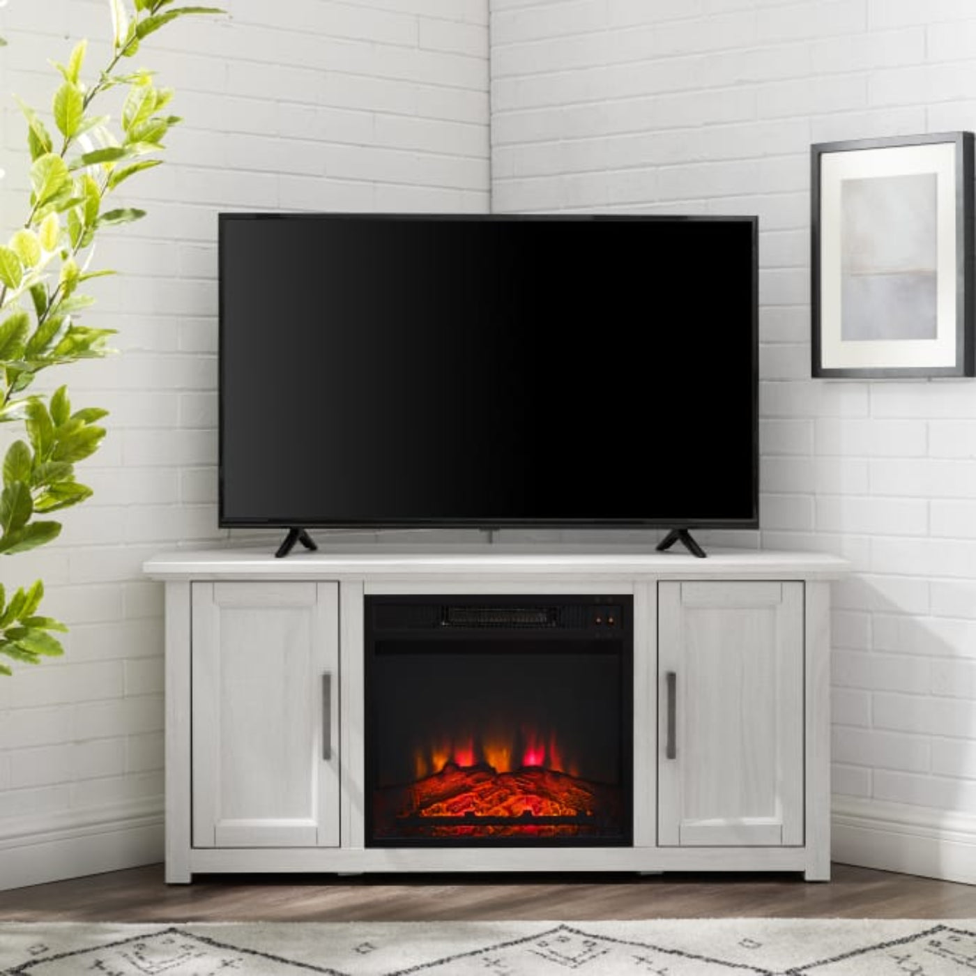 Crosley Camden 48" Corner Tv Stand W/Fireplace - KF100648