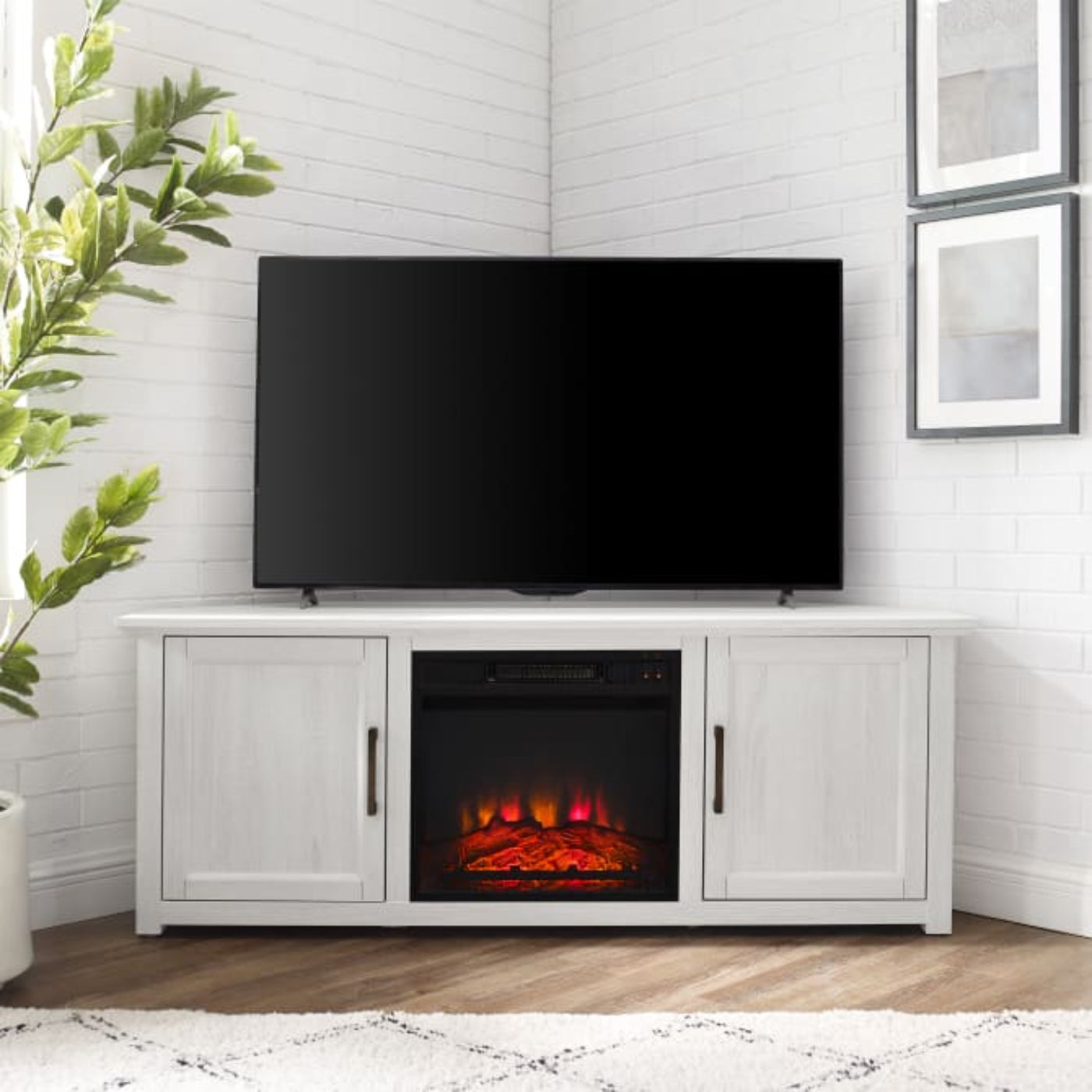 Crosley Camden 58" Corner Tv Stand W/Fireplace - KF100658