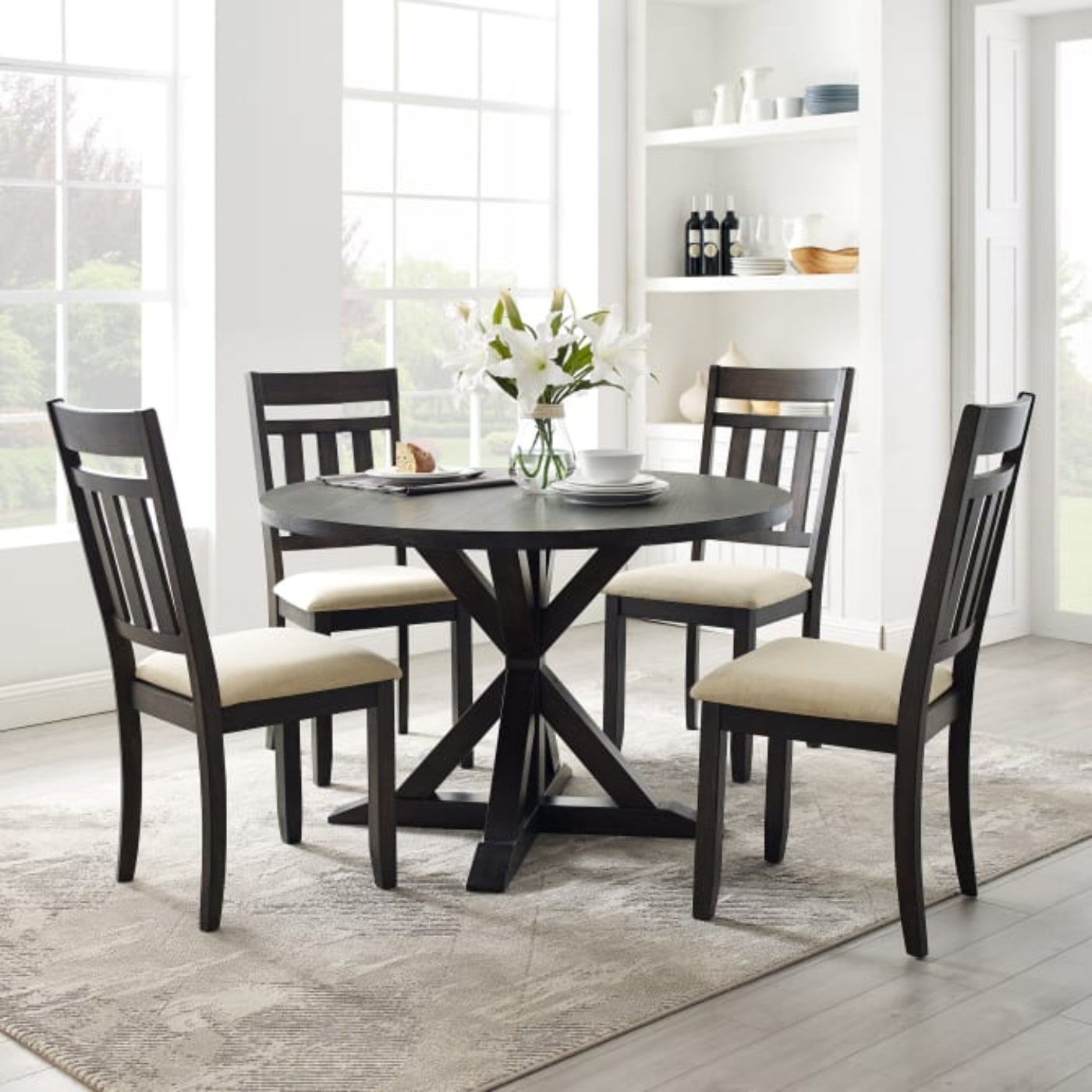 Crosley Hayden 105 Inch 5pc Round Dining Set Slate - KF13027SL
