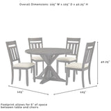 Crosley Hayden 105 Inch 5pc Round Dining Set Slate - KF13027SL