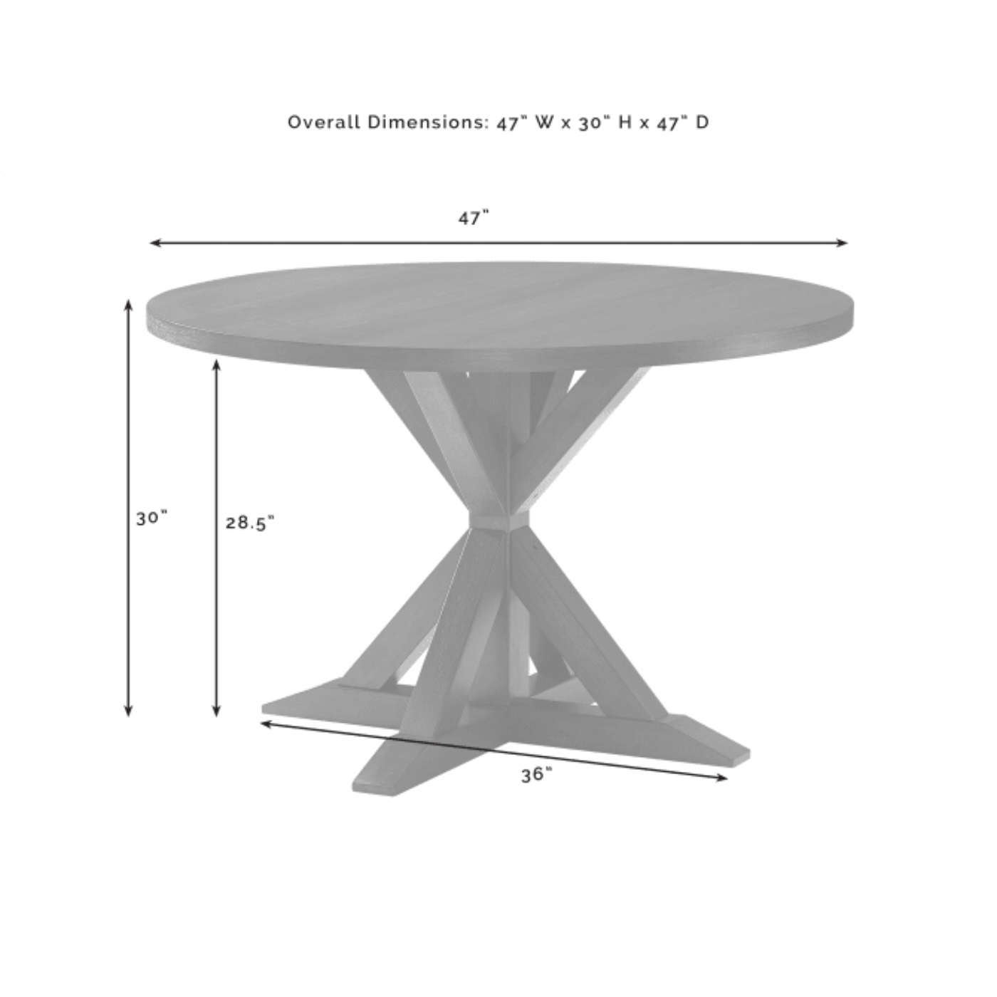 Crosley Hayden 105 Inch 5pc Round Dining Set Slate - KF13027SL