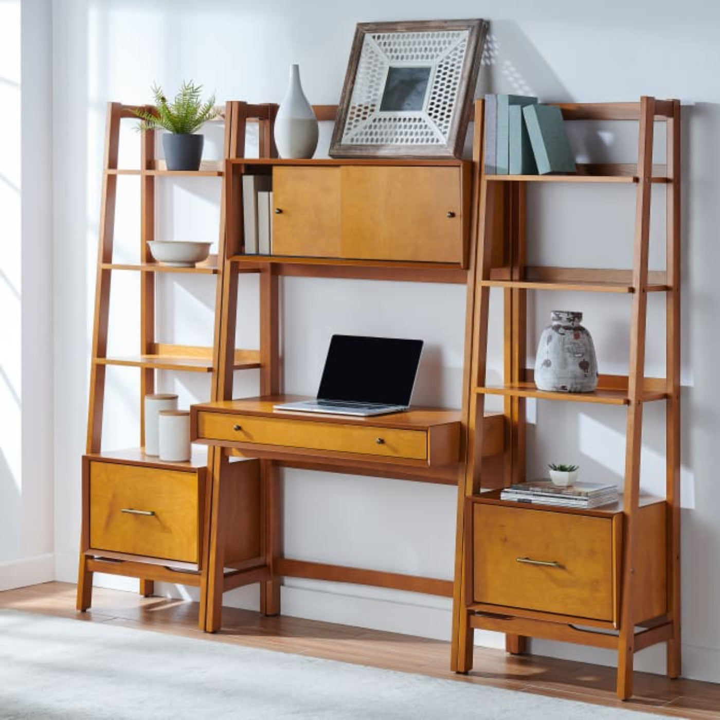 Crosley Landon 82.25 Inch 3pc Desk And Etagere Set - KF13041AC