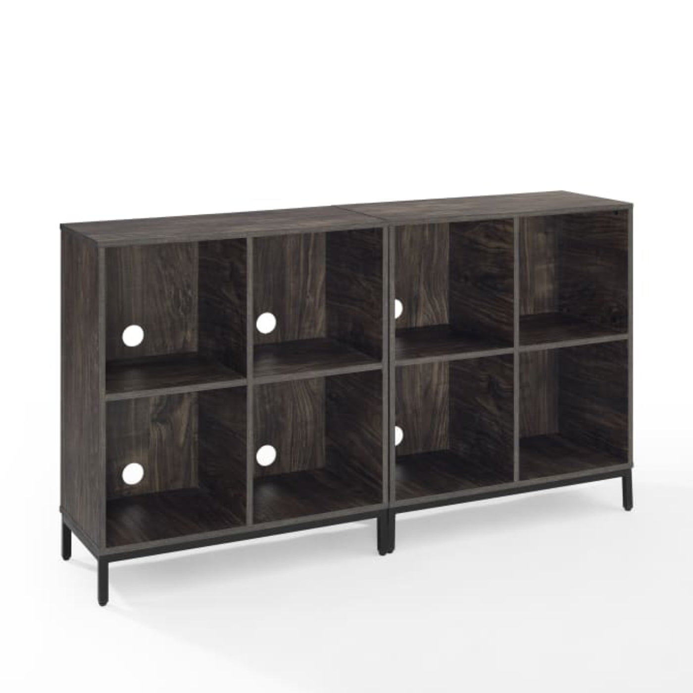 Crosley Jacobsen 57 Inch 2pc Record Storage Cube Bookcase Set - KF13059BR