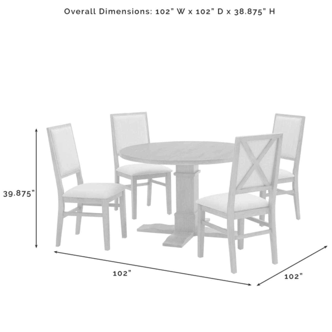 Crosley Joanna 102 Inch 5pc Round Dining Set Rustic-Brown - KF13063RB-RB