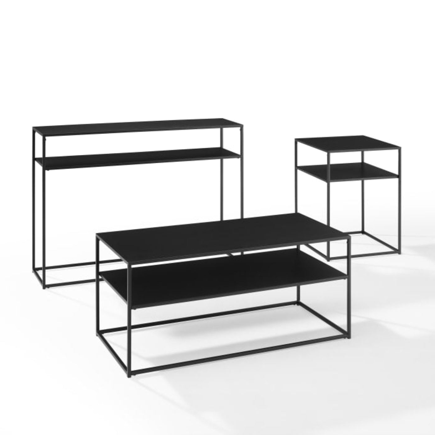 Crosley Braxton 3pc Coffee Table Set Matte-Black - KF14005MB