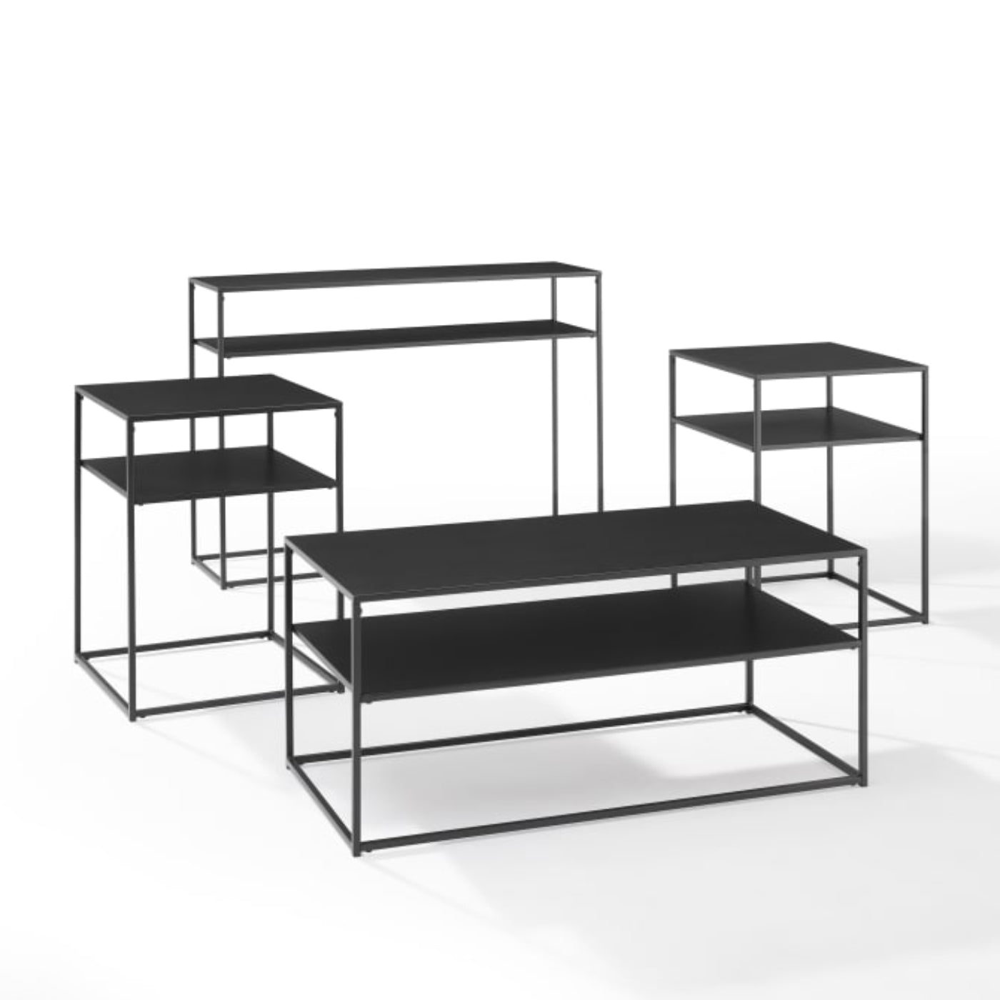Crosley Braxton 4pc Coffee Table Set Matte-Black - KF14006MB