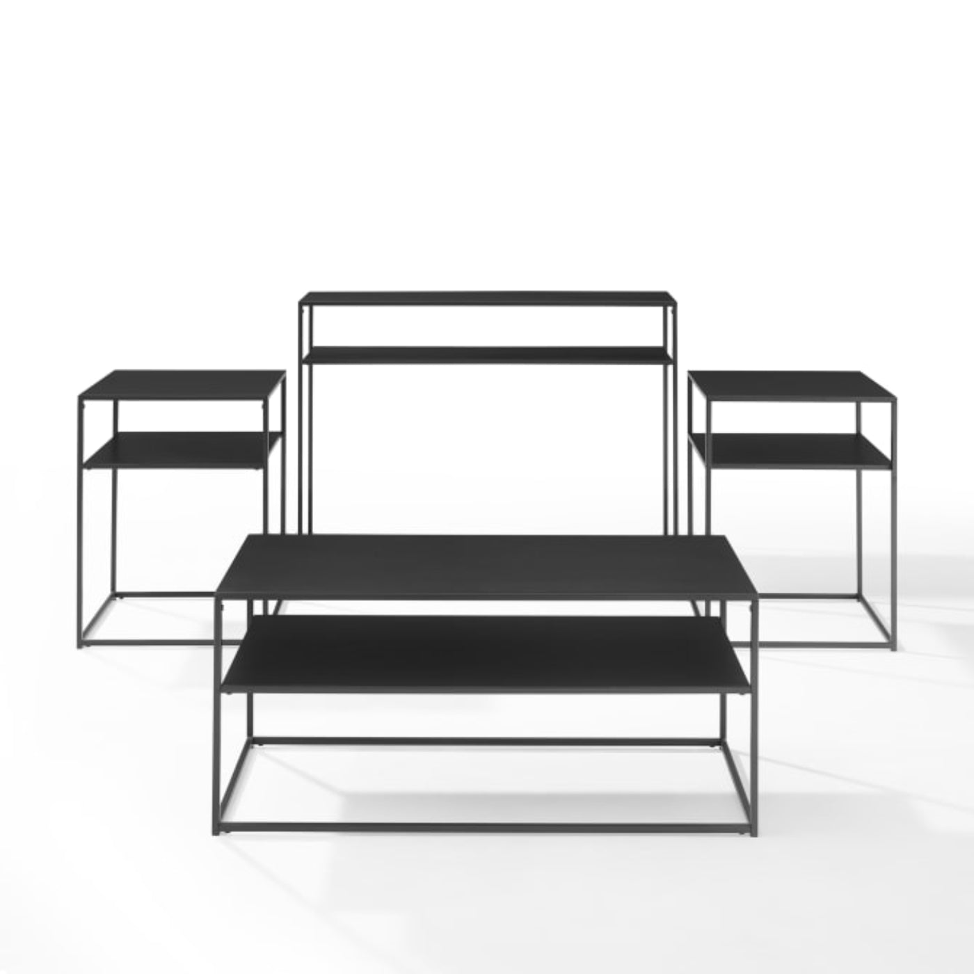 Crosley Braxton 4pc Coffee Table Set Matte-Black - KF14006MB