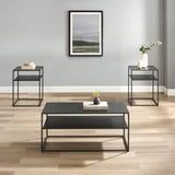 Crosley Braxton 3pc Coffee Table Set Matte-Black - KF14007MB