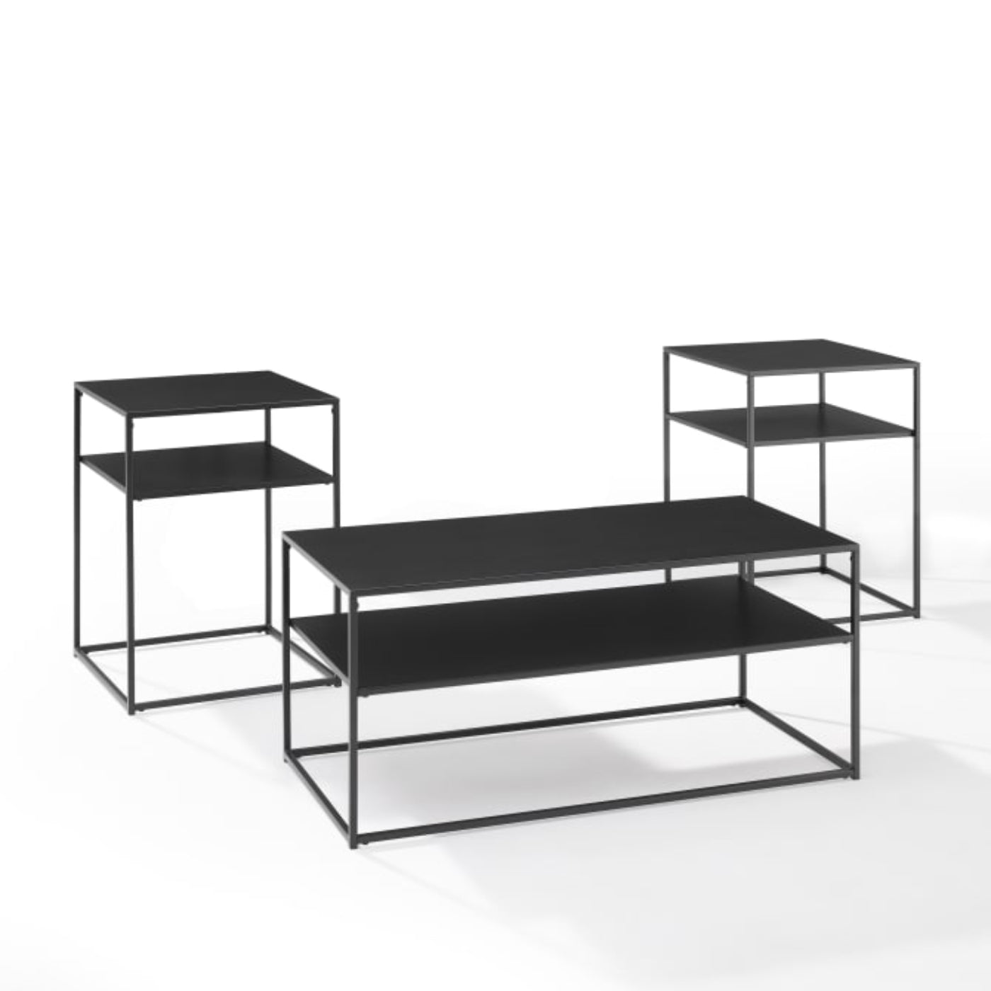 Crosley Braxton 3pc Coffee Table Set Matte-Black - KF14007MB