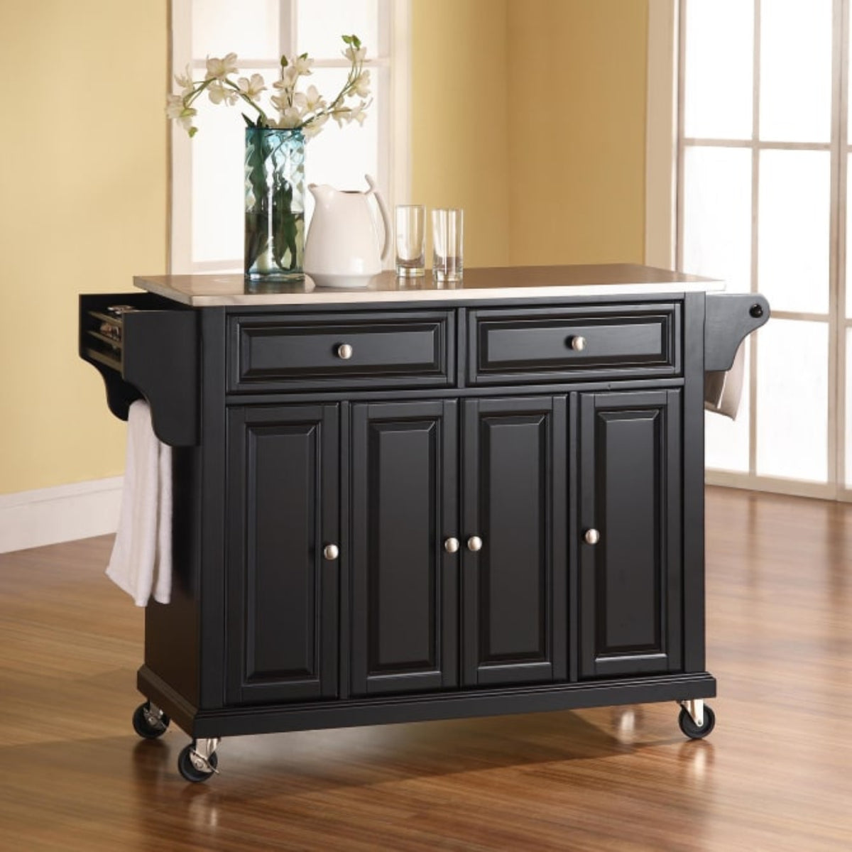 Crosley Full Size 51.50 Inch Stainless Steel Top Kitchen Cart - KF30002E