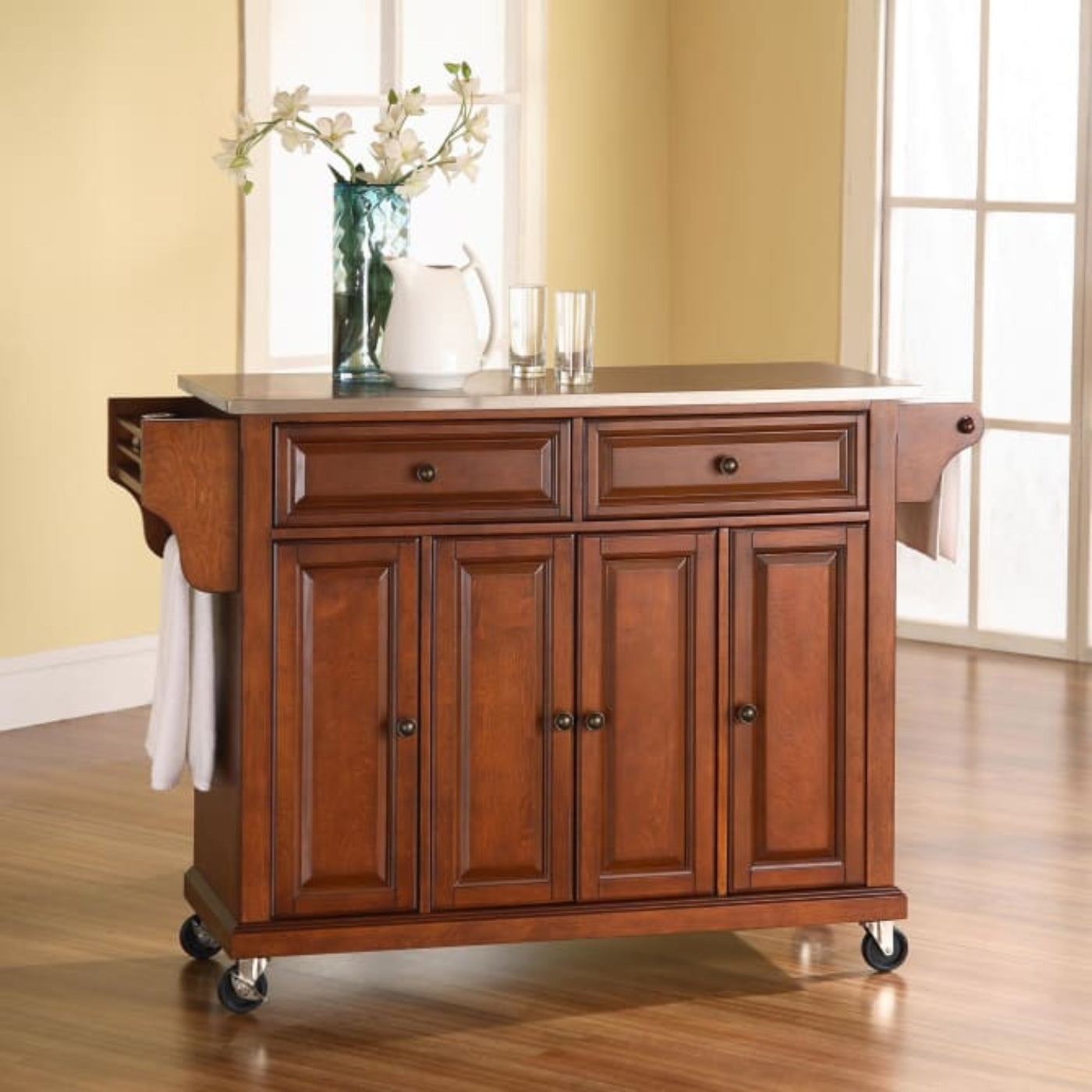 Crosley Full Size 51.50 Inch Stainless Steel Top Kitchen Cart - KF30002E