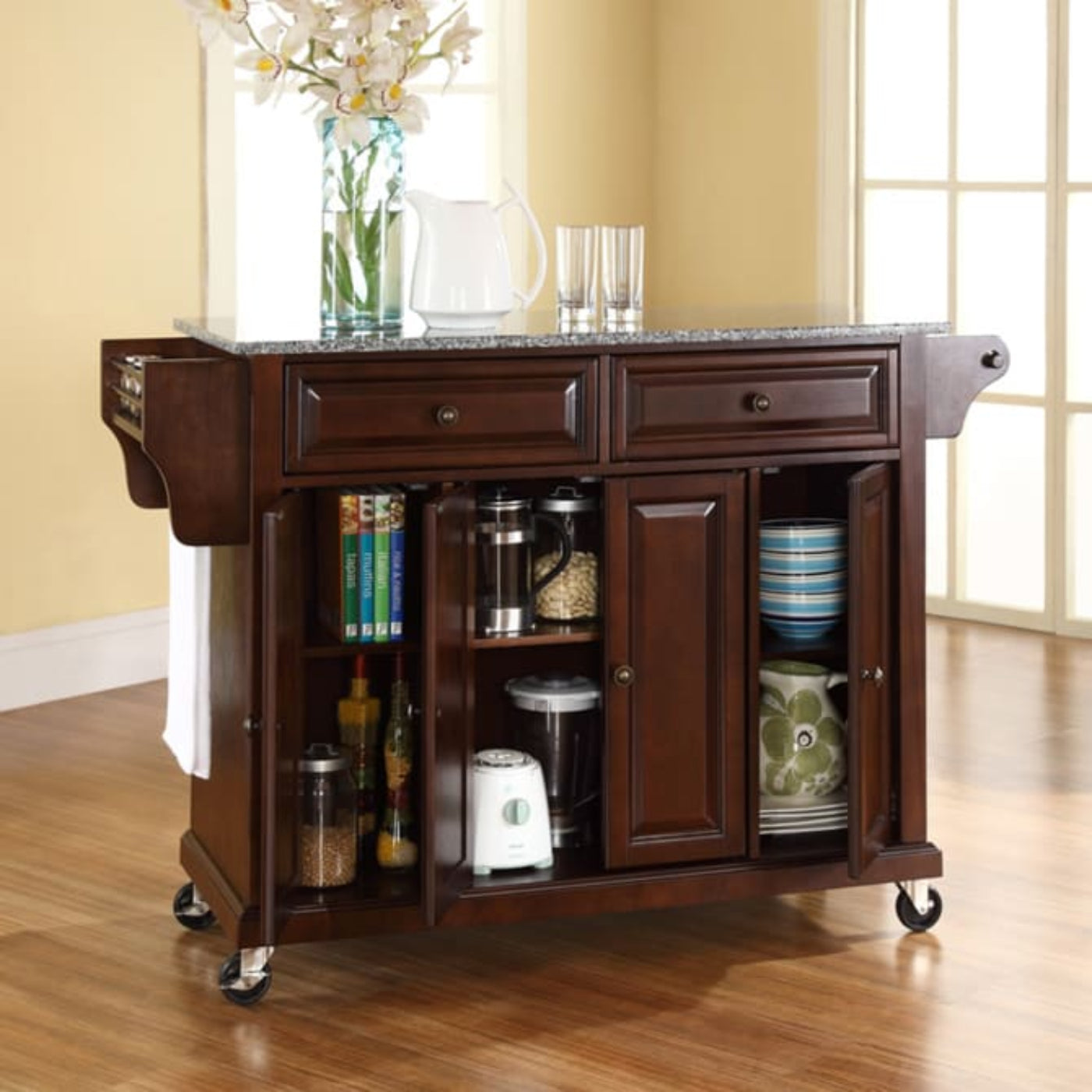 Crosley Full Size 51.50 Inch Granite Top Kitchen Cart - KF30003E