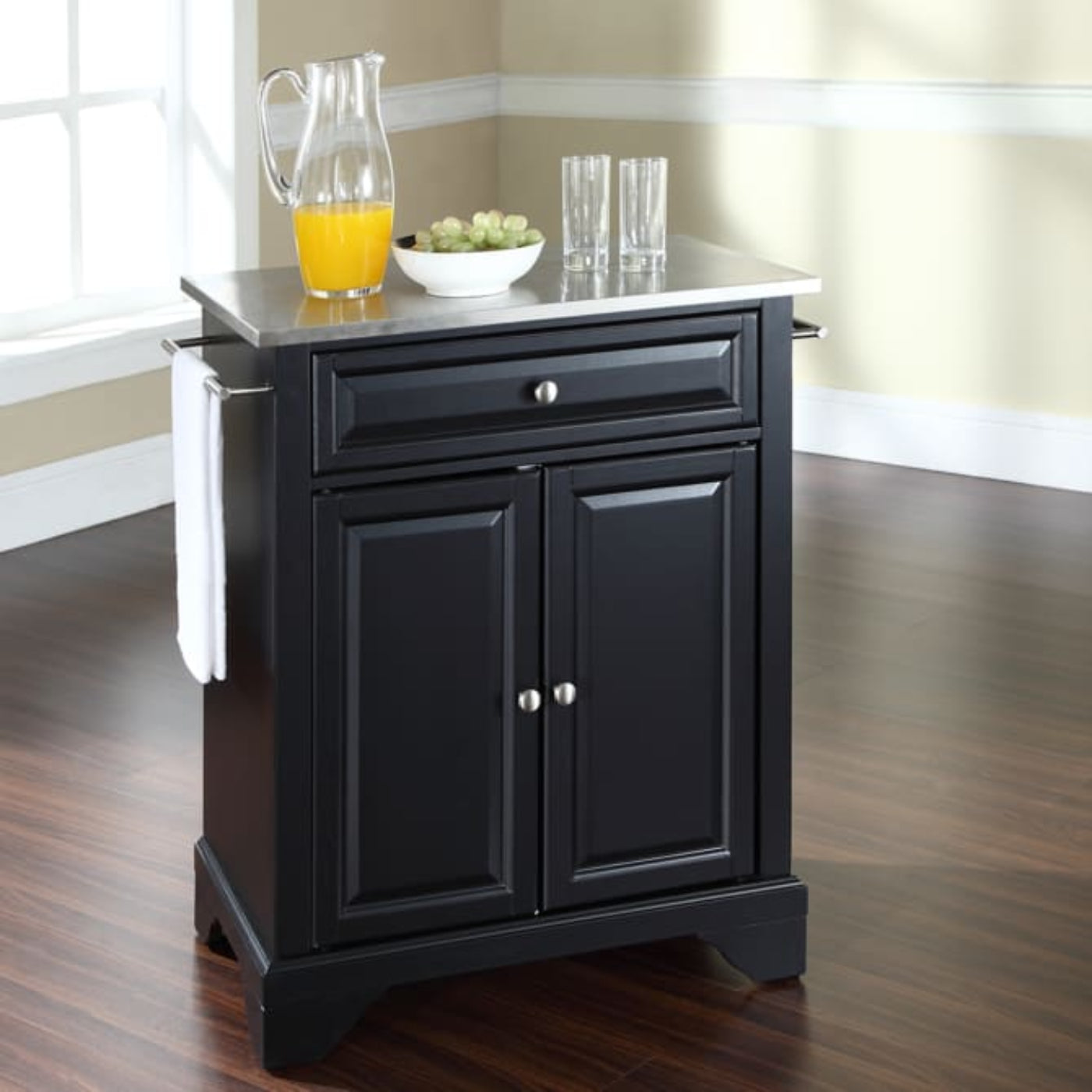 Crosley Cambridge 31 Inch Stainless Steel Top Portable Kitchen Island/Cart - KF30022B