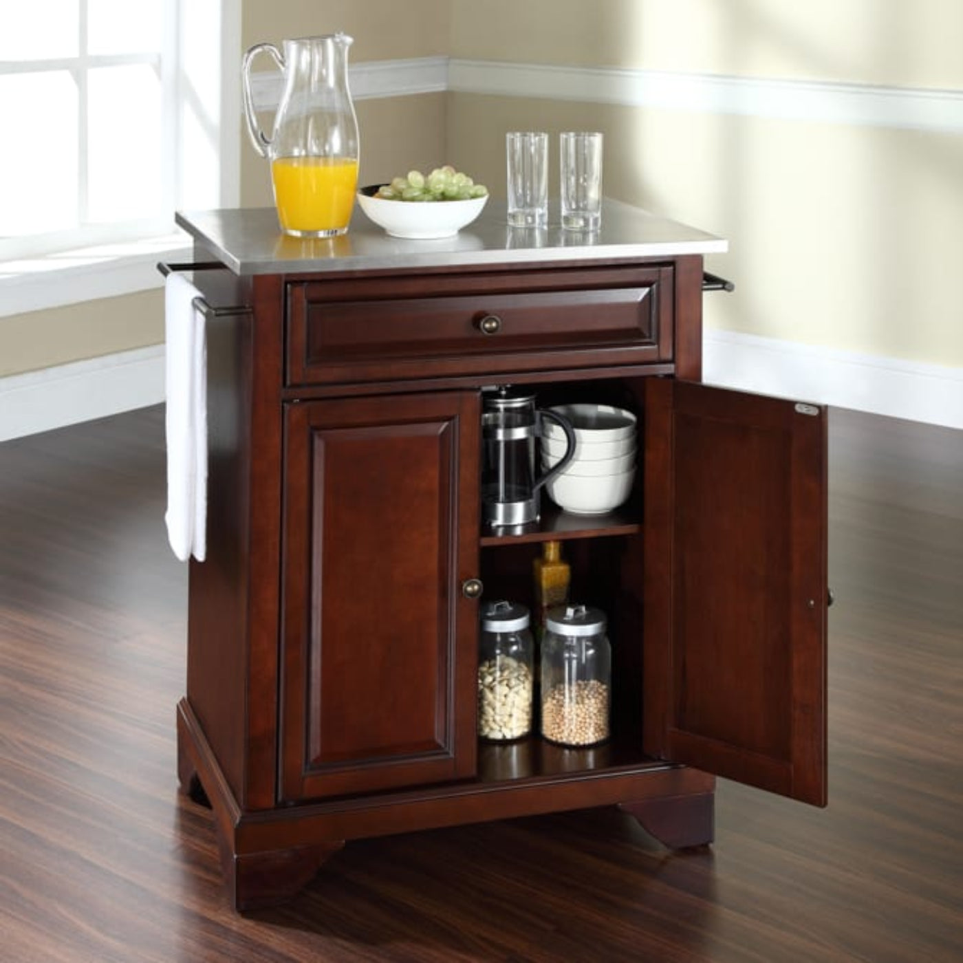 Crosley Cambridge 31 Inch Stainless Steel Top Portable Kitchen Island/Cart - KF30022B