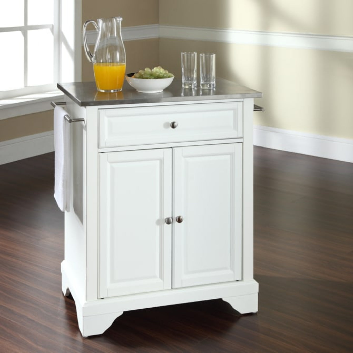 Crosley Cambridge 31 Inch Stainless Steel Top Portable Kitchen Island/Cart - KF30022B