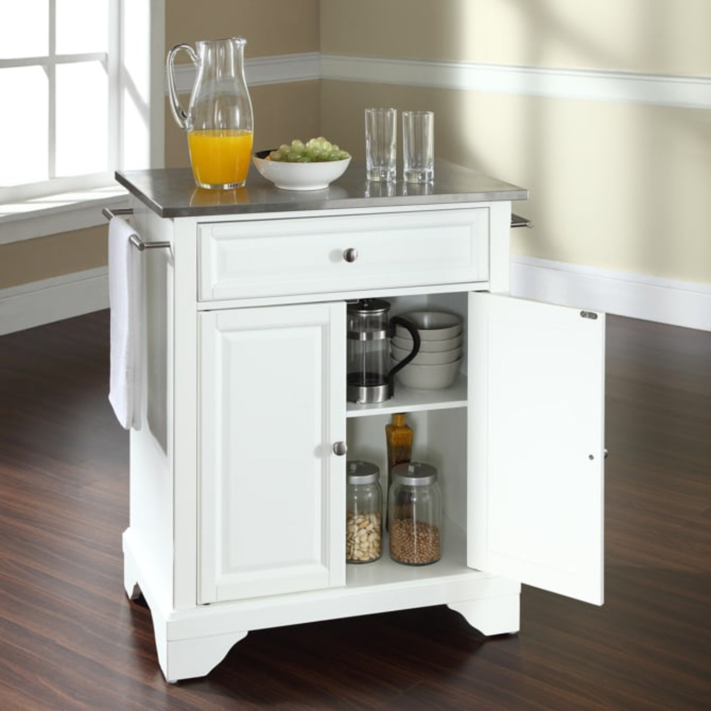 Crosley Cambridge 31 Inch Stainless Steel Top Portable Kitchen Island/Cart - KF30022B