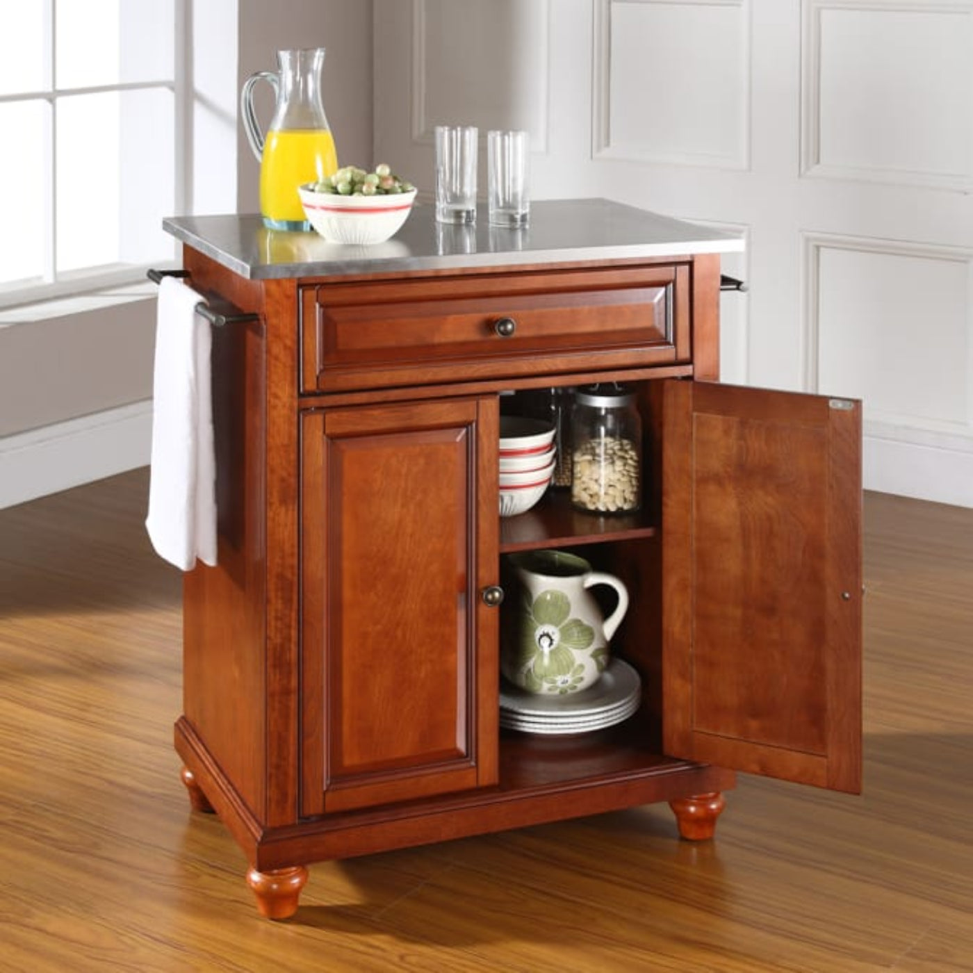 Crosley Cambridge 31 Inch Stainless Steel Top Portable Kitchen Island/Cart - KF30022D