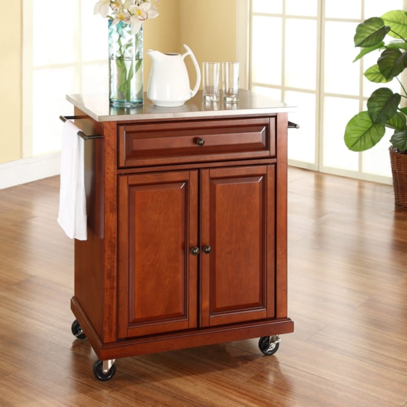 Crosley Compact 31 Inch Stainless Steel Top Kitchen Cart -  KF30022E