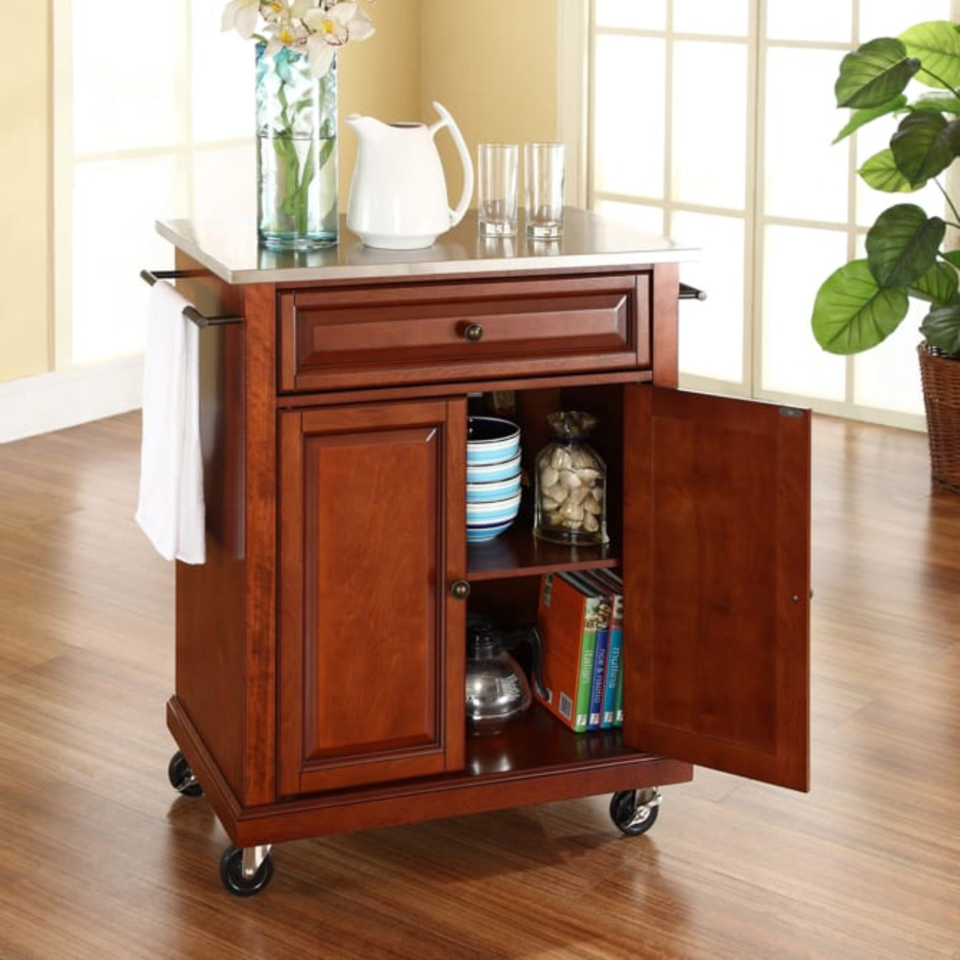 Crosley Compact 31 Inch Stainless Steel Top Kitchen Cart -  KF30022E