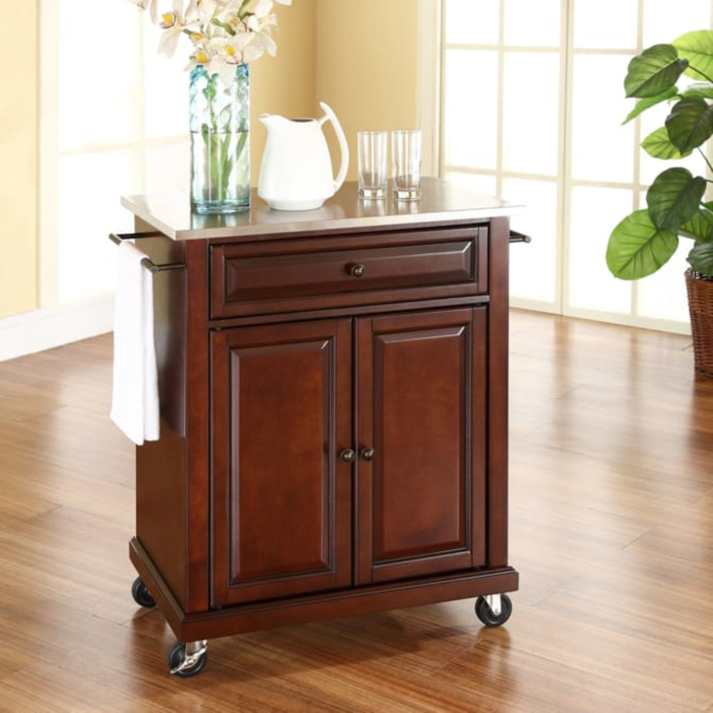 Crosley Compact 31 Inch Stainless Steel Top Kitchen Cart -  KF30022E