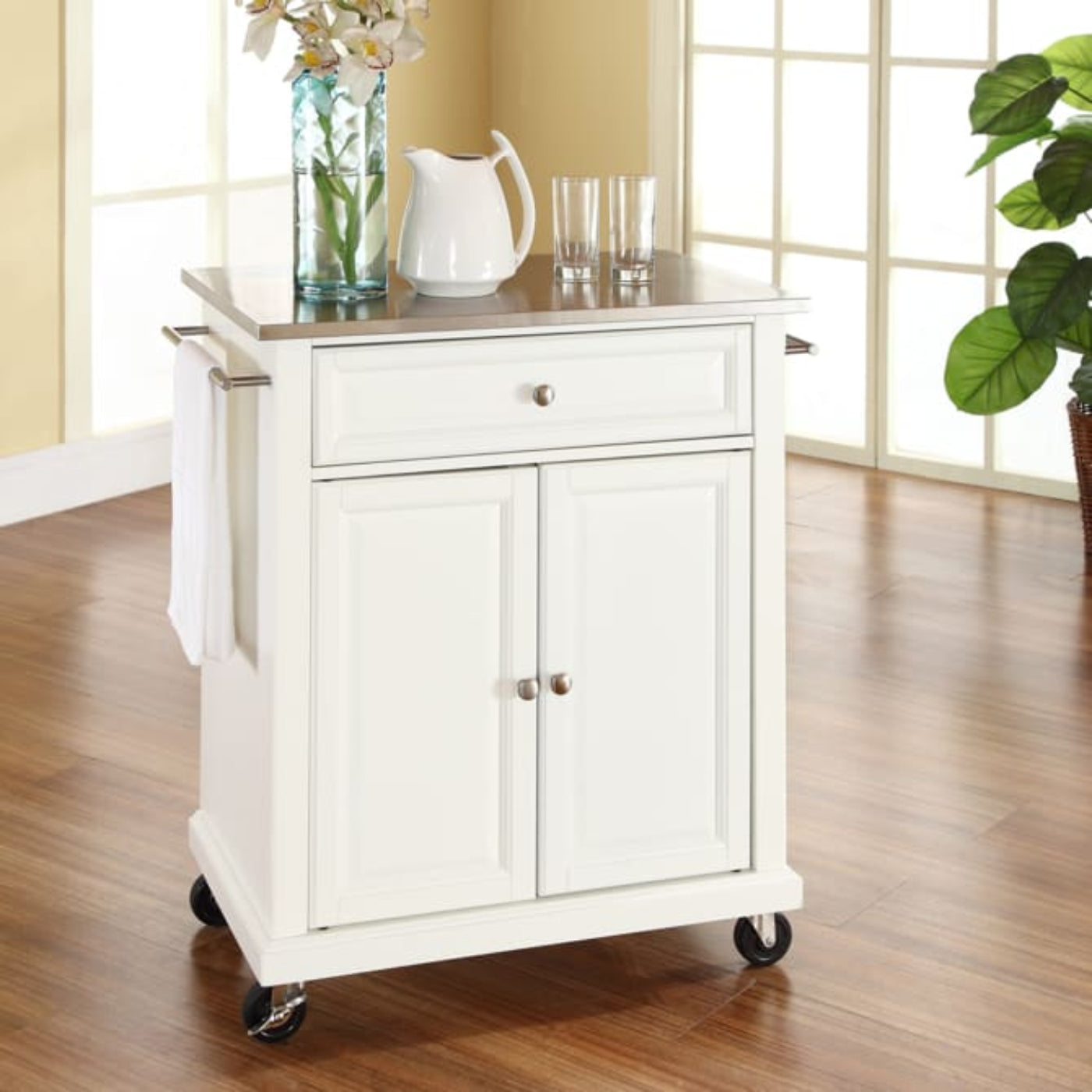 Crosley Compact 31 Inch Stainless Steel Top Kitchen Cart -  KF30022E