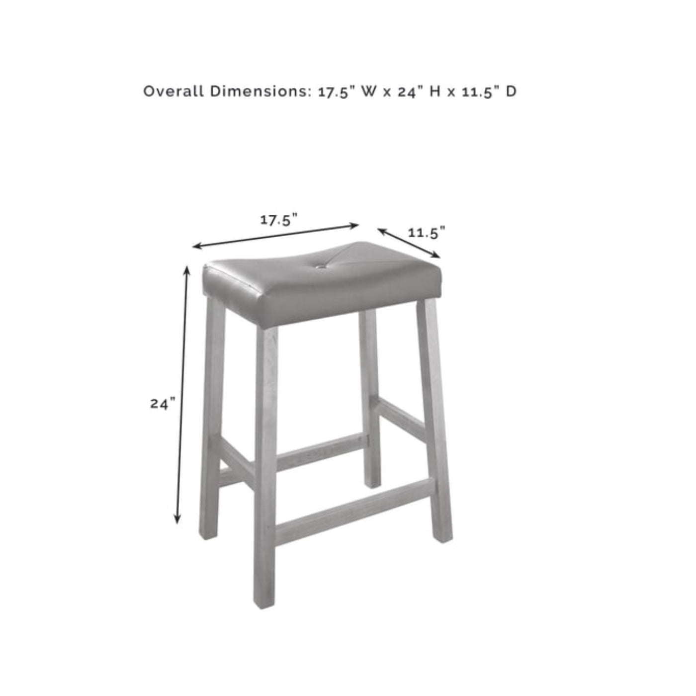 Crosley 43 Inch Wood Top Kitchen Prep Cart W/Uph Saddle Stools - KF300514