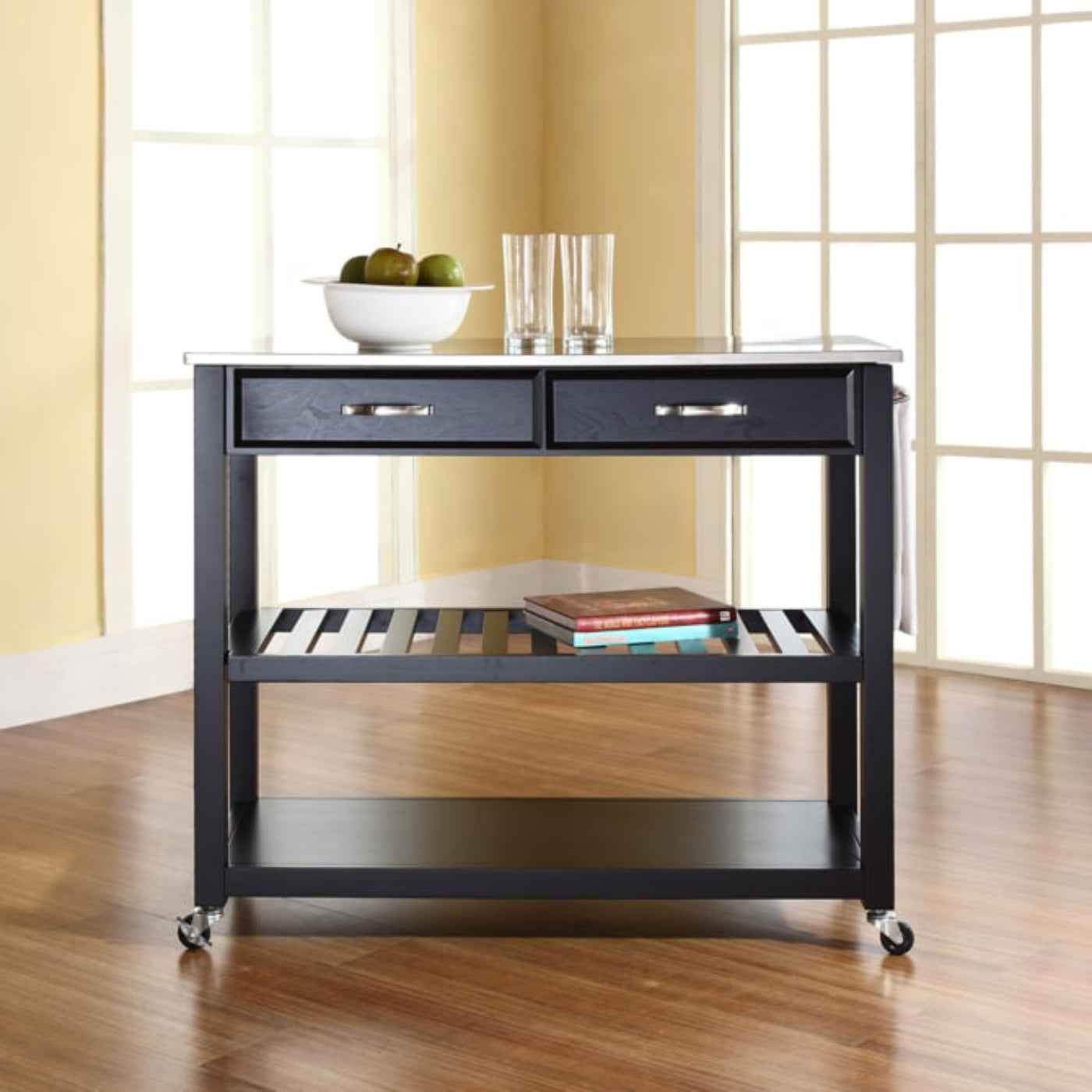 Crosley 43 Inch Stainless Steel Top Kitchen Prep Cart - KF30052