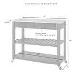 Crosley 43 Inch Stainless Steel Top Kitchen Prep Cart - KF30052