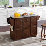 Crosley Eleanor 51.50 Inch Stainless Steel Top Kitchen Island Mahogany -  KF30172A