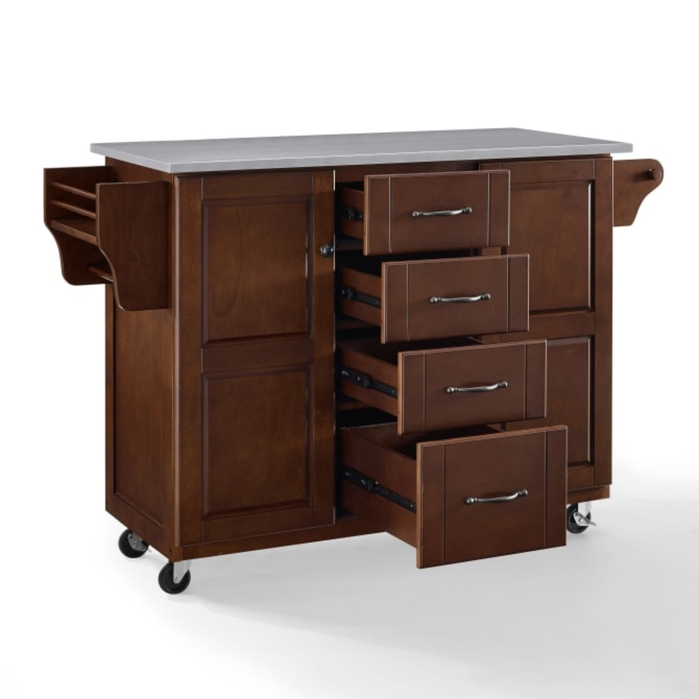 Crosley Eleanor 51.50 Inch Stainless Steel Top Kitchen Island Mahogany -  KF30172A