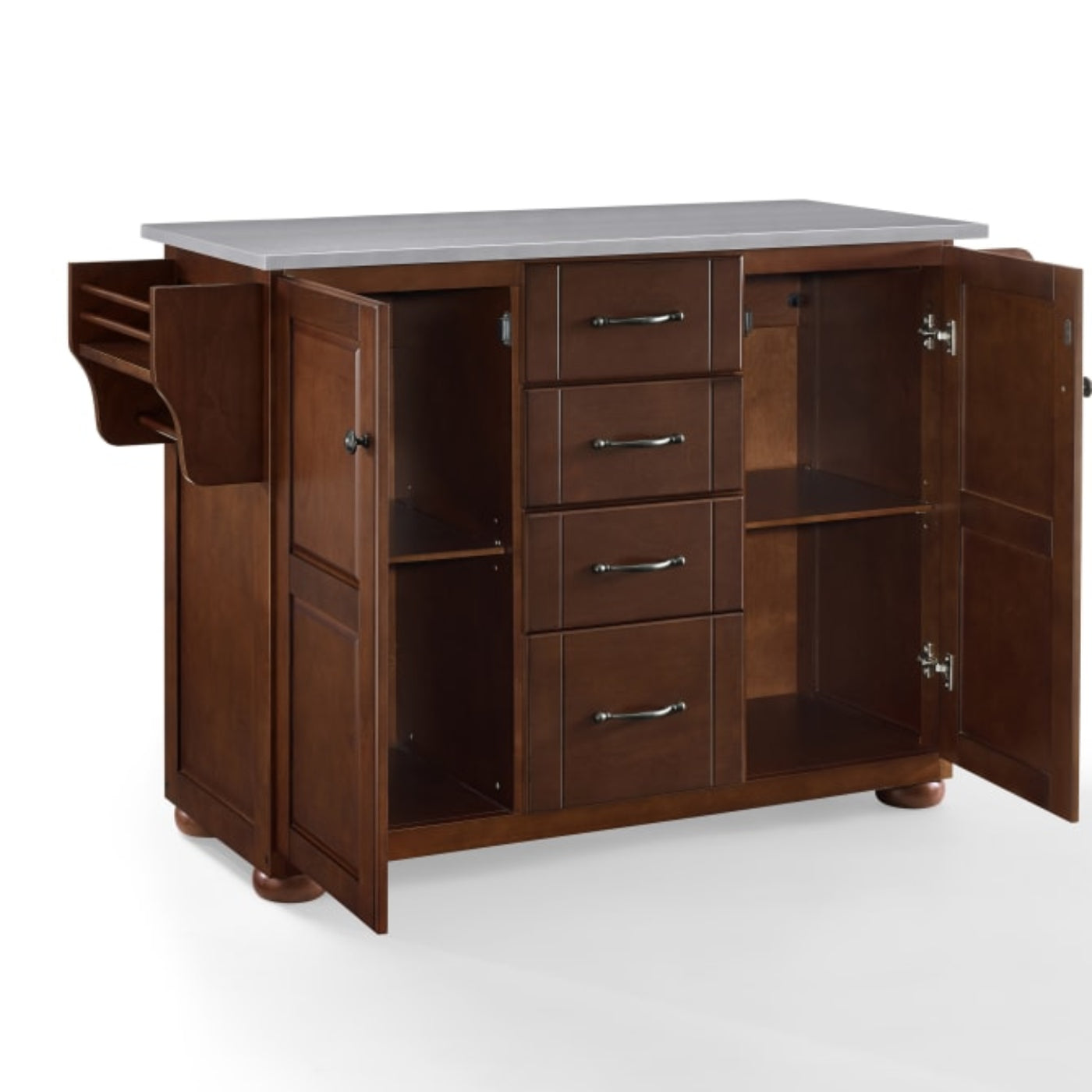 Crosley Eleanor 51.50 Inch Stainless Steel Top Kitchen Island Mahogany -  KF30172A