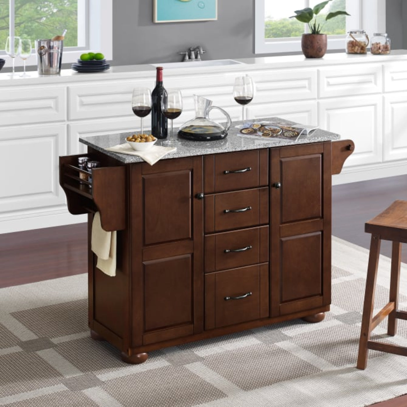 Crosley Eleanor 51.50 Inch Granite Top Kitchen Island - KF30173AMA