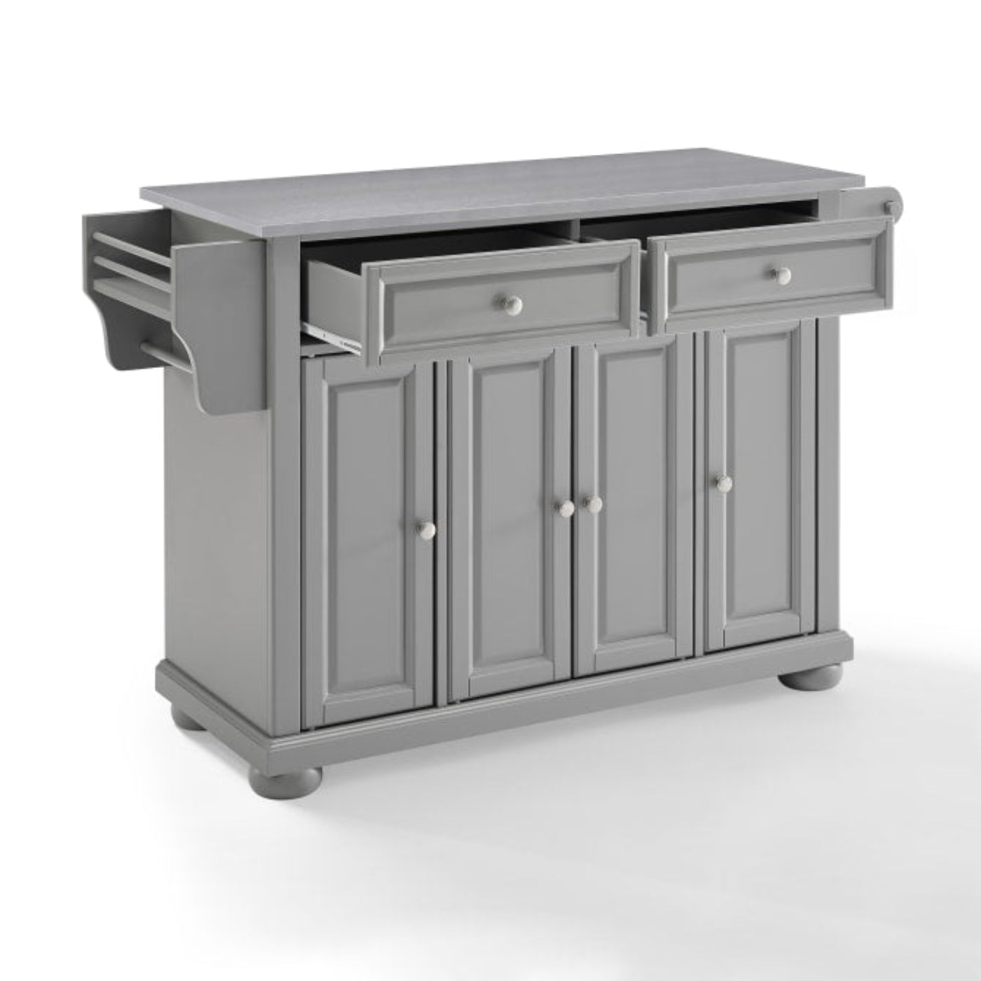 Crosley Alexandria 51.50 Inch Stainless Steel Top Kitchen Island/Cart - KF30202AGY