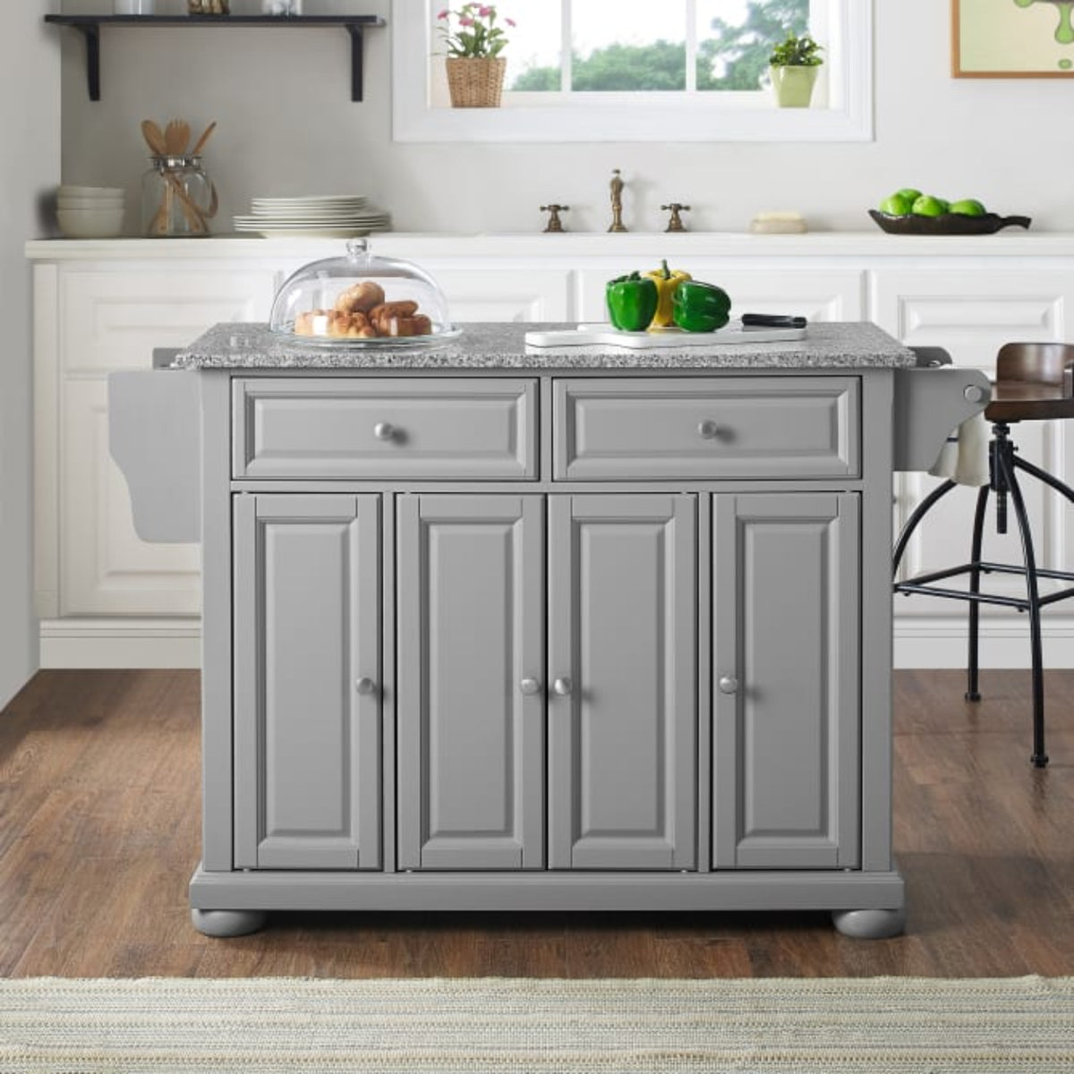 Crosley Alexandria 51.50 Inch Granite Top Full Size Kitchen Island/Cart - KF30203AGY