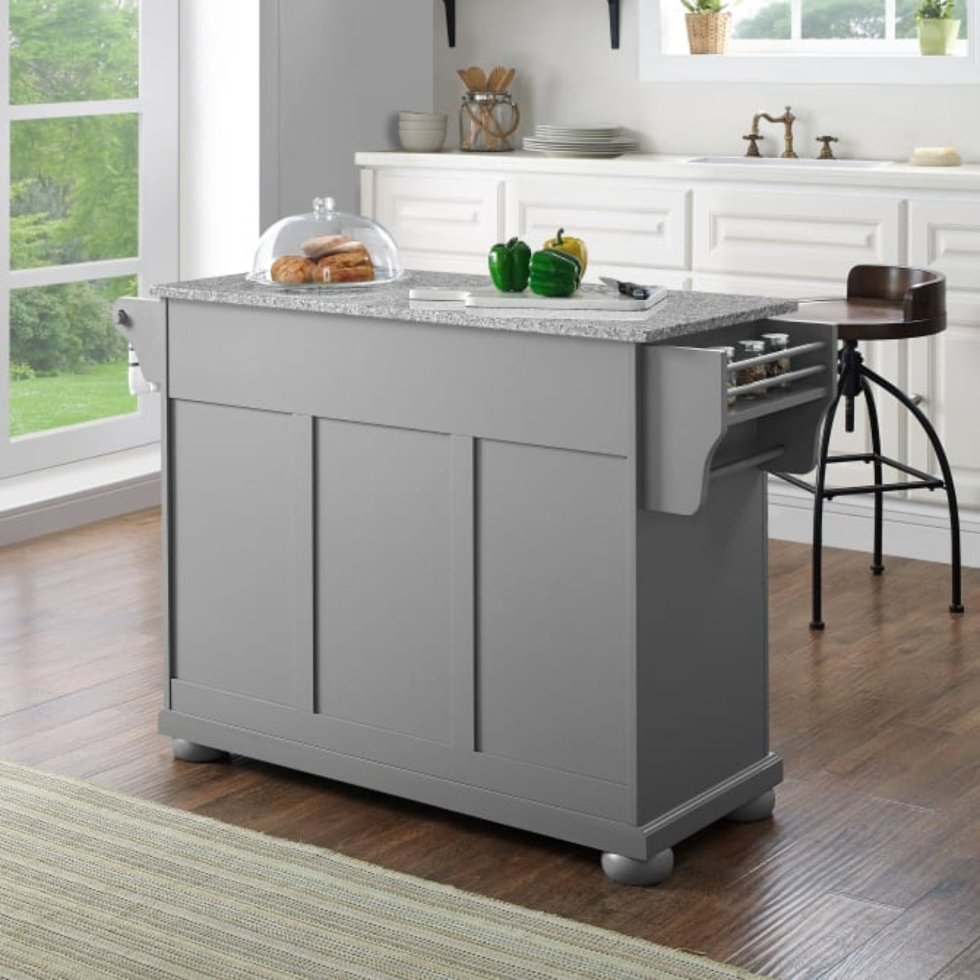Crosley Alexandria 51.50 Inch Granite Top Full Size Kitchen Island/Cart - KF30203AGY