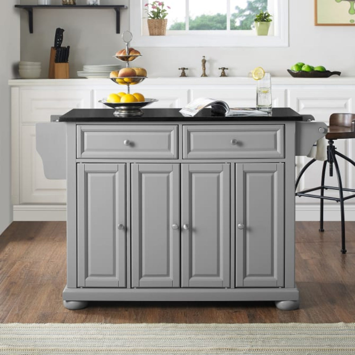 Crosley Alexandria 51.50 Inch Granite Top Full Size Kitchen Island/Cart - KF30204AGY