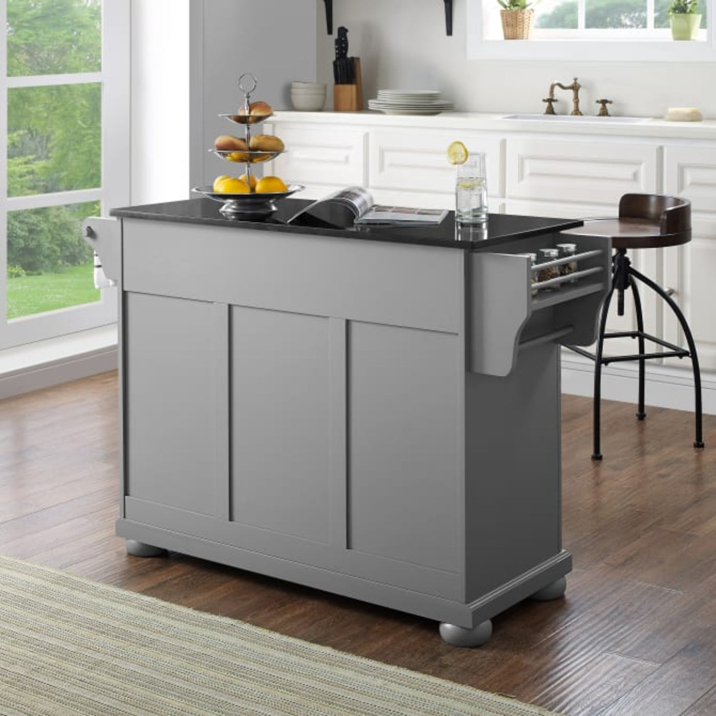 Crosley Alexandria 51.50 Inch Granite Top Full Size Kitchen Island/Cart - KF30204AGY