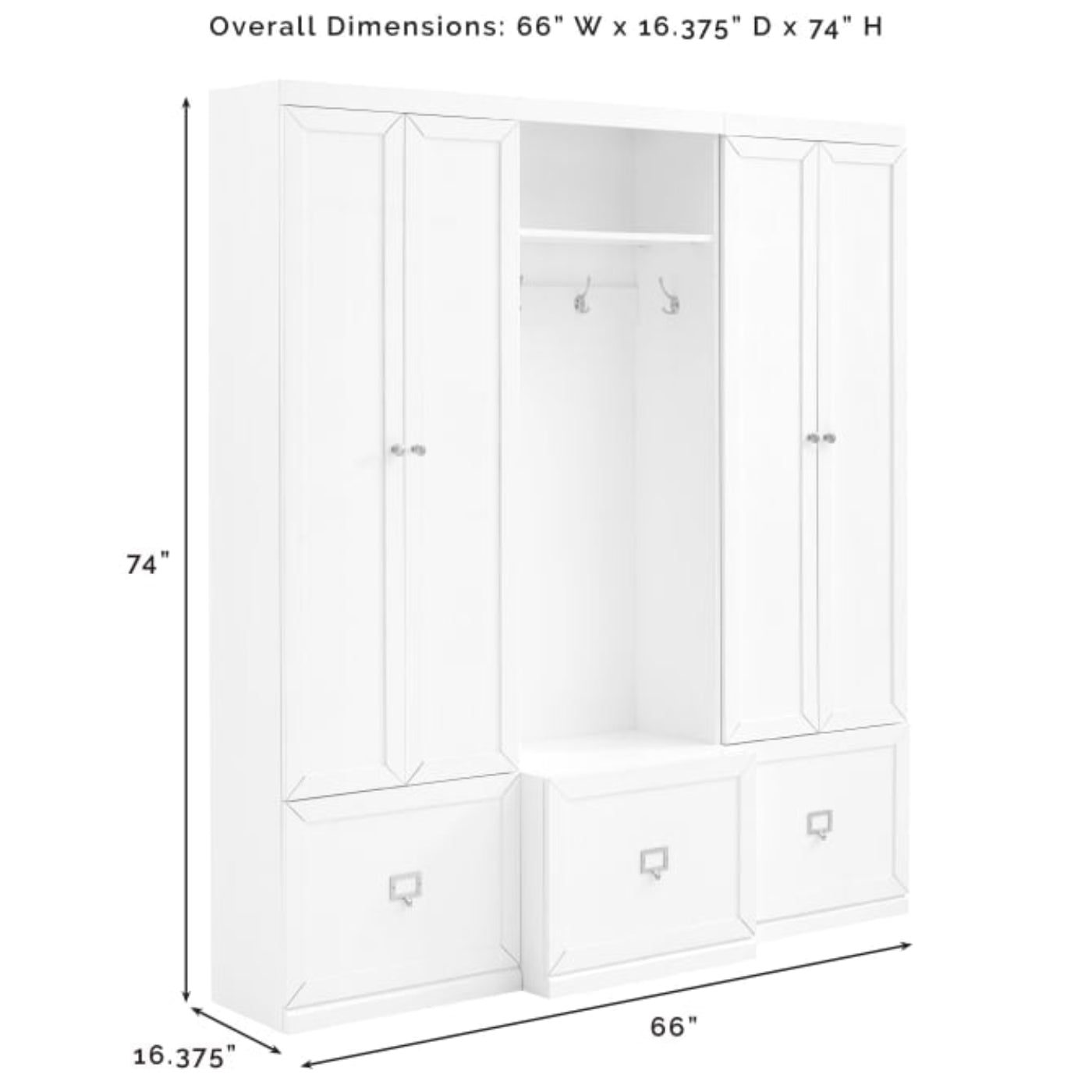 Crosley Harper 66 Inch 3pc Entryway Set - KF31012
