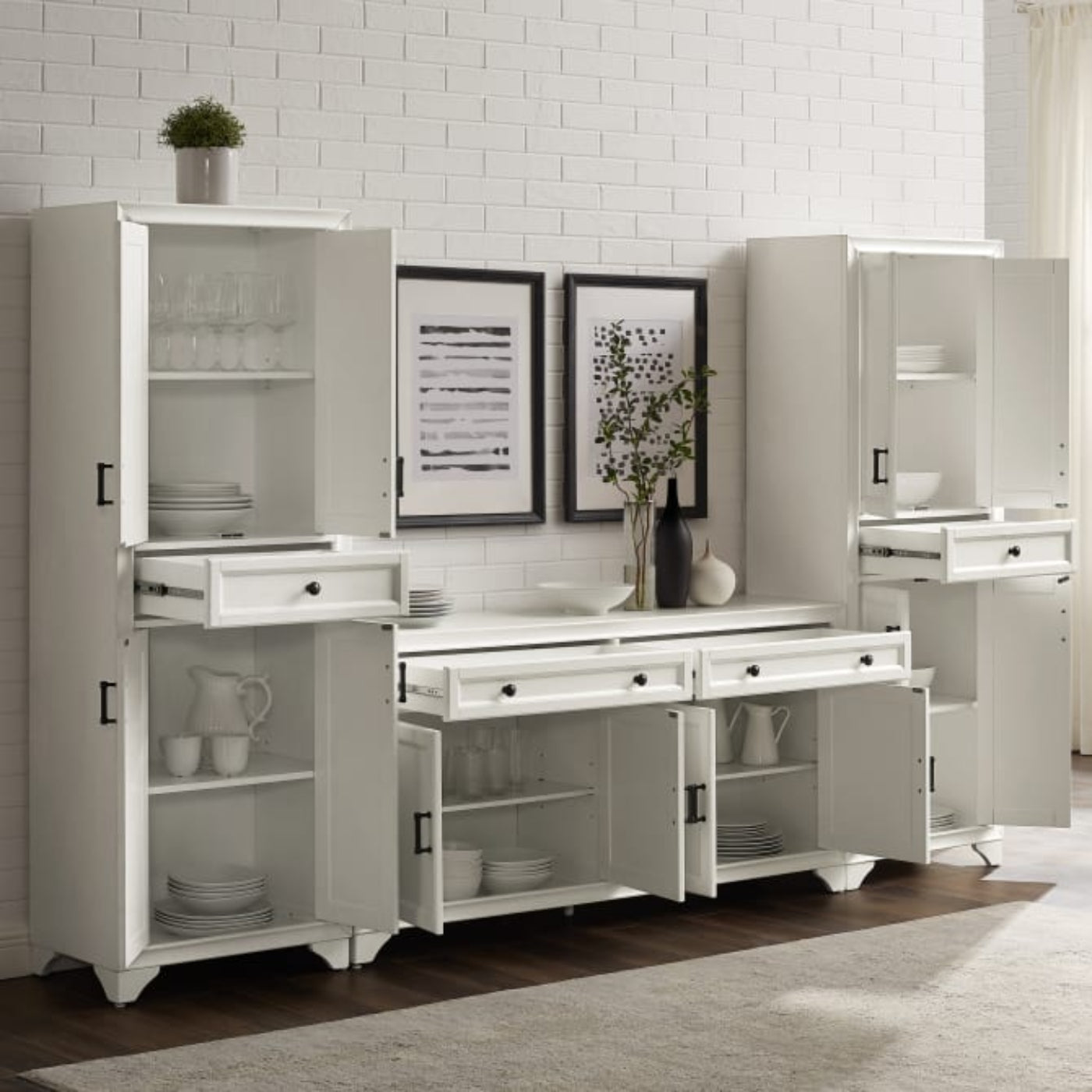 Crosley Tara 3pc Sideboard And Pantry Set - KF33012