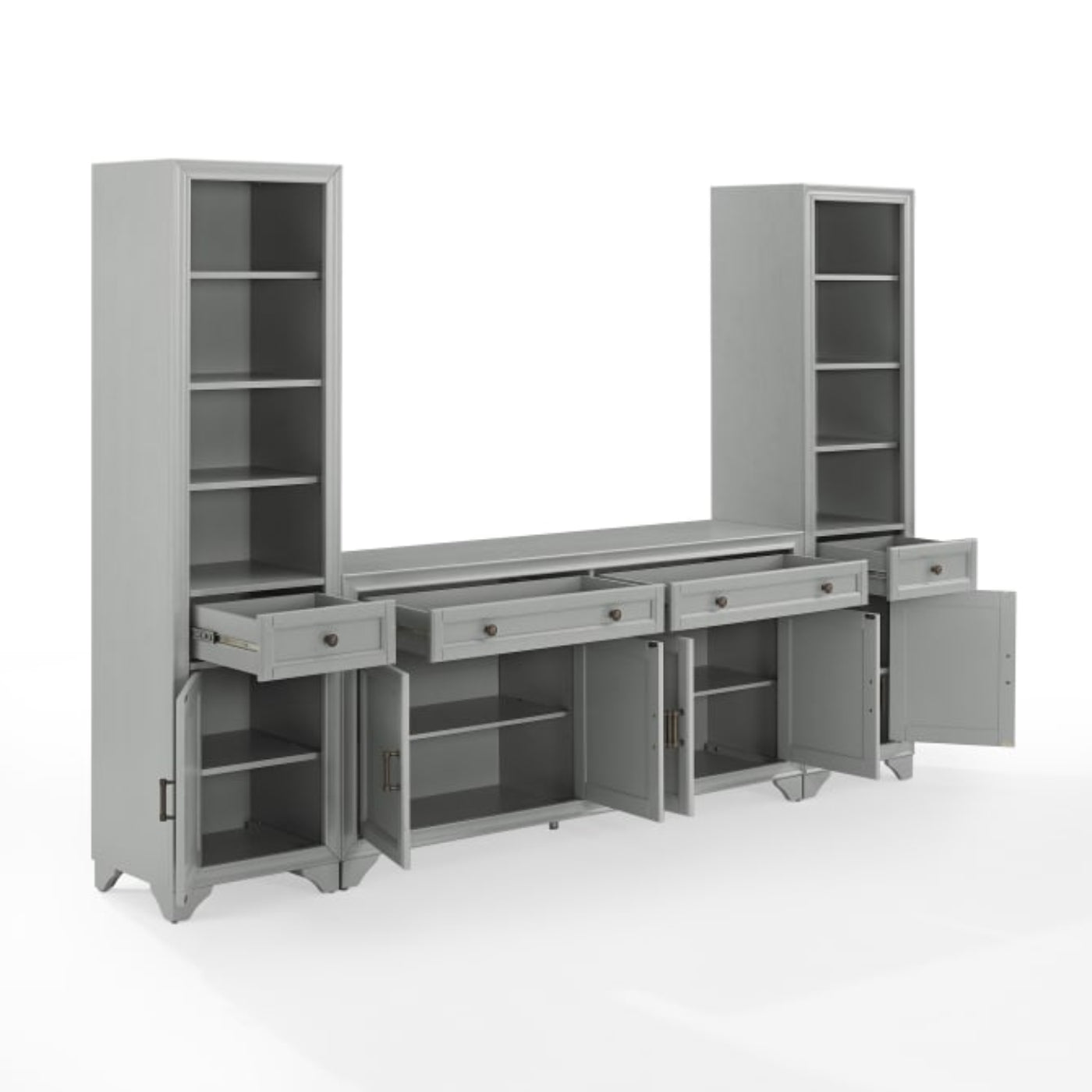 Crosley Tara 3pc Sideboard And Bookcase Set - KF33014
